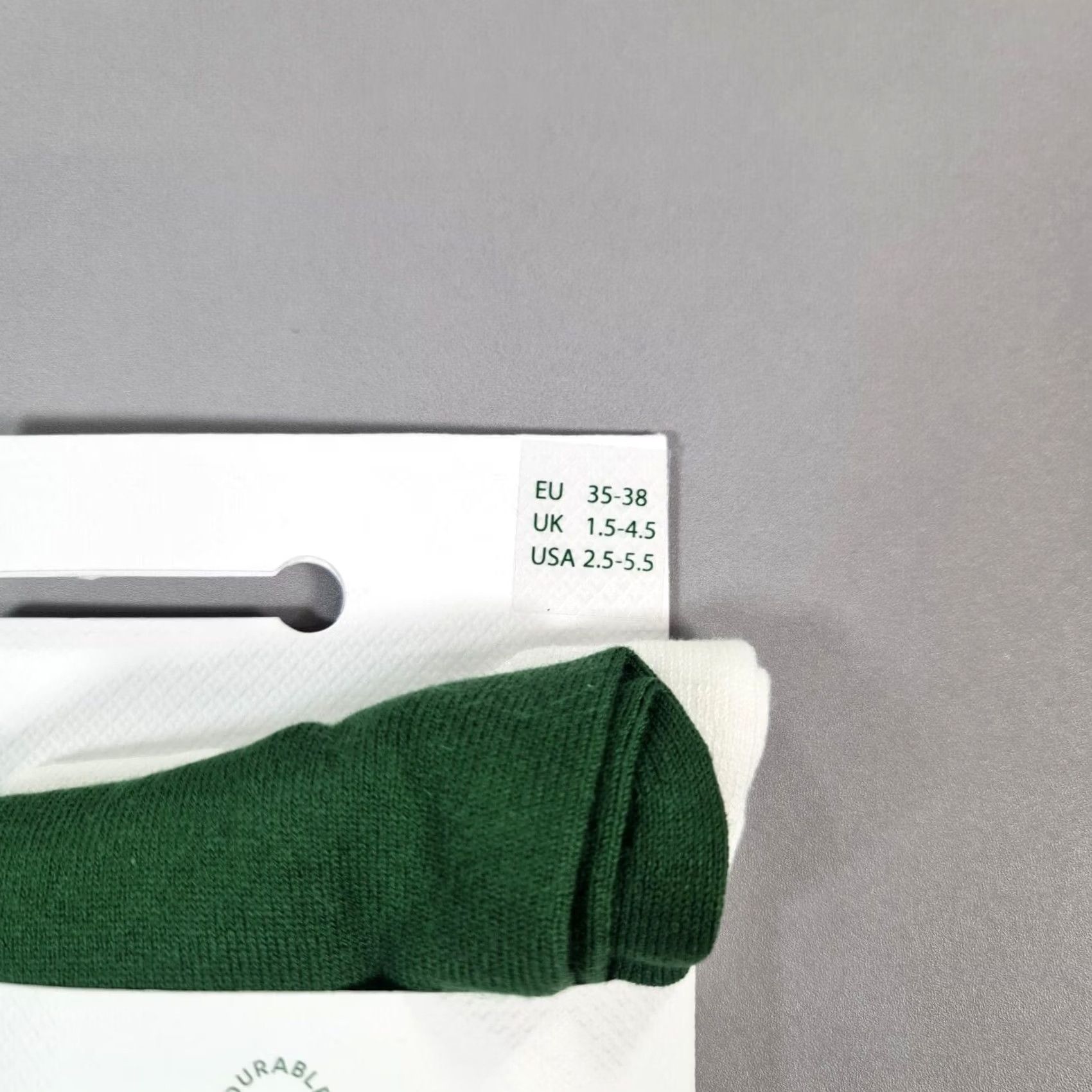 Lacoste Lacoste Socks Pack Of 2 Mens 35-38 Cotton Blend Ribbed Ankle White/Green Logo Crocodile Athletic Shoes Style (Mid Calf) Size 34 - 3 Thumbnail