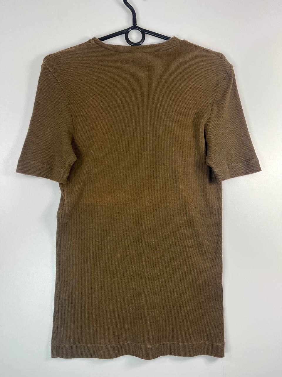Dolce & Gabbana D&G Dolce & Gabbana Ribbed T-Shirt Brown V-Neck Mens Size L Size L / US 10 / IT 46 - 5 Thumbnail