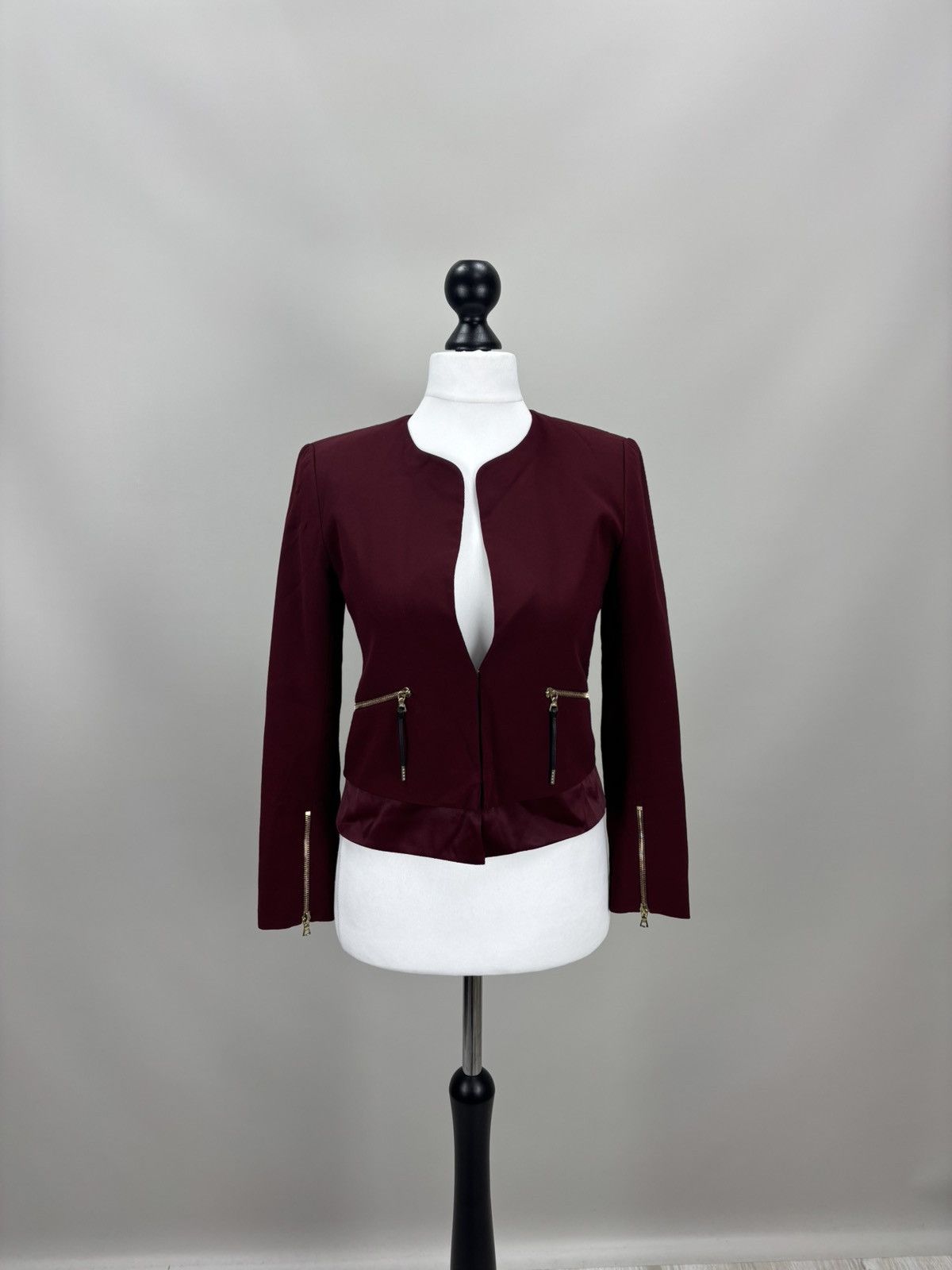 Sandro Womens blazer Sandro Paris Size 36 Color Burgundy Size XS / US 0-2 / IT 36-38 - 1 Thumbnail