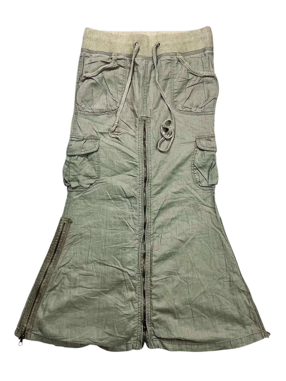 If Six Was Nine 2000s GOA - Multizpper Parachute Cargo Skirt Size 29" - 3 Thumbnail