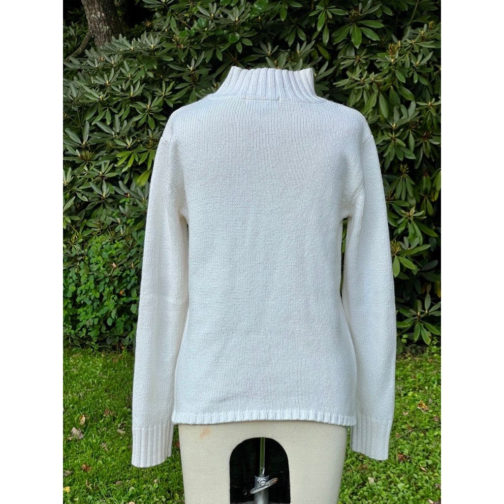 Coldwater Creek Womens XS Winter White Christmas Tree Sweater Holiday Party Size XS / US 0-2 / IT 36-38 - 6 Thumbnail