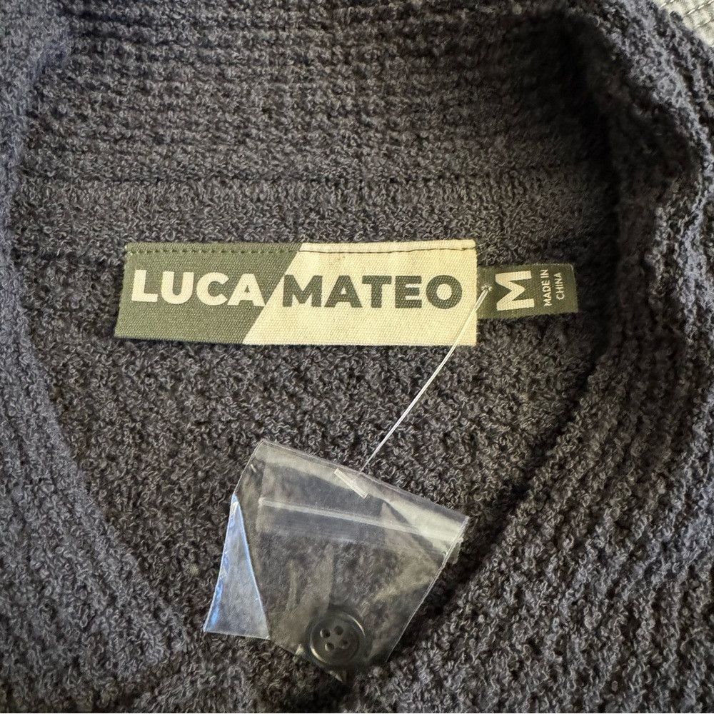 Other NWT New Luca Mateo Textured Open Knit Boxy Fit Button Grey Size US M / EU 48-50 / 2 - 3 Thumbnail
