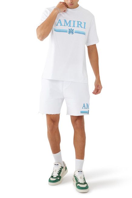 Amiri o1s1wg110425 MA Bar Logo Short in White Size US 30 / EU 46 - 2 Thumbnail