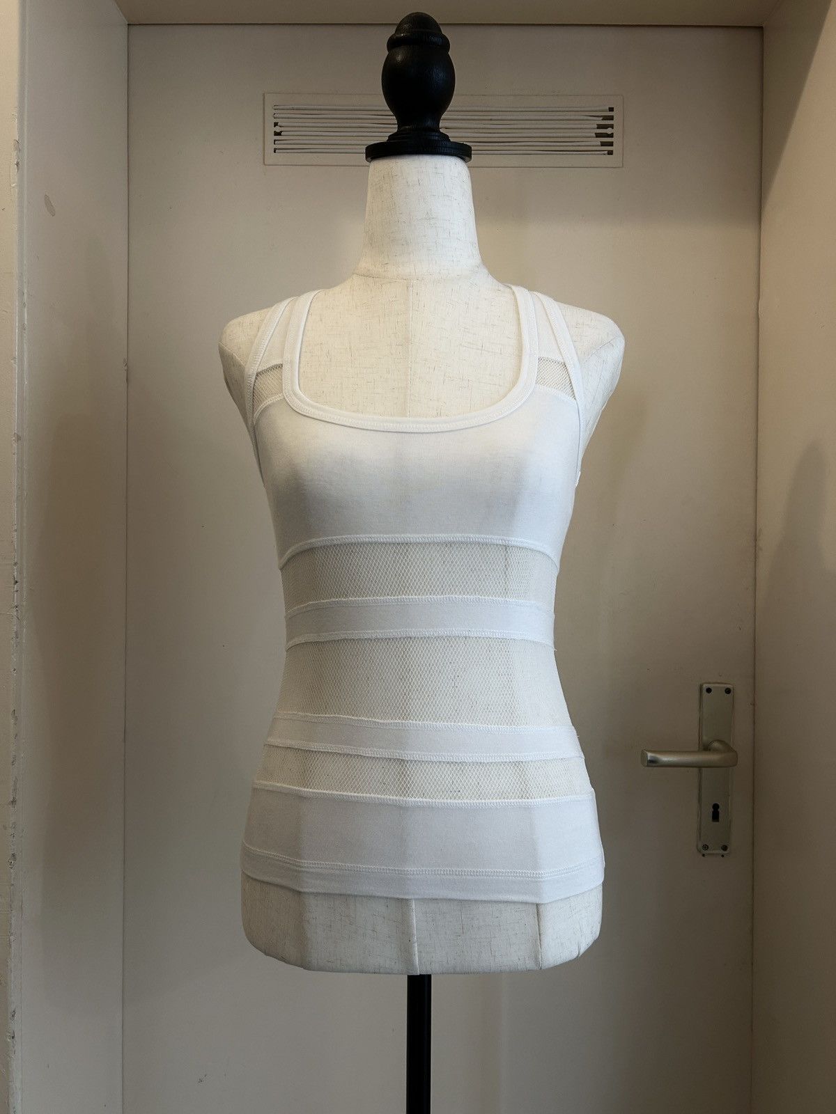 Dirk Bikkembergs 2000s mainline mesh inserts tanktop with "7" back motif Size S / US 4 / IT 40 - 3 Thumbnail