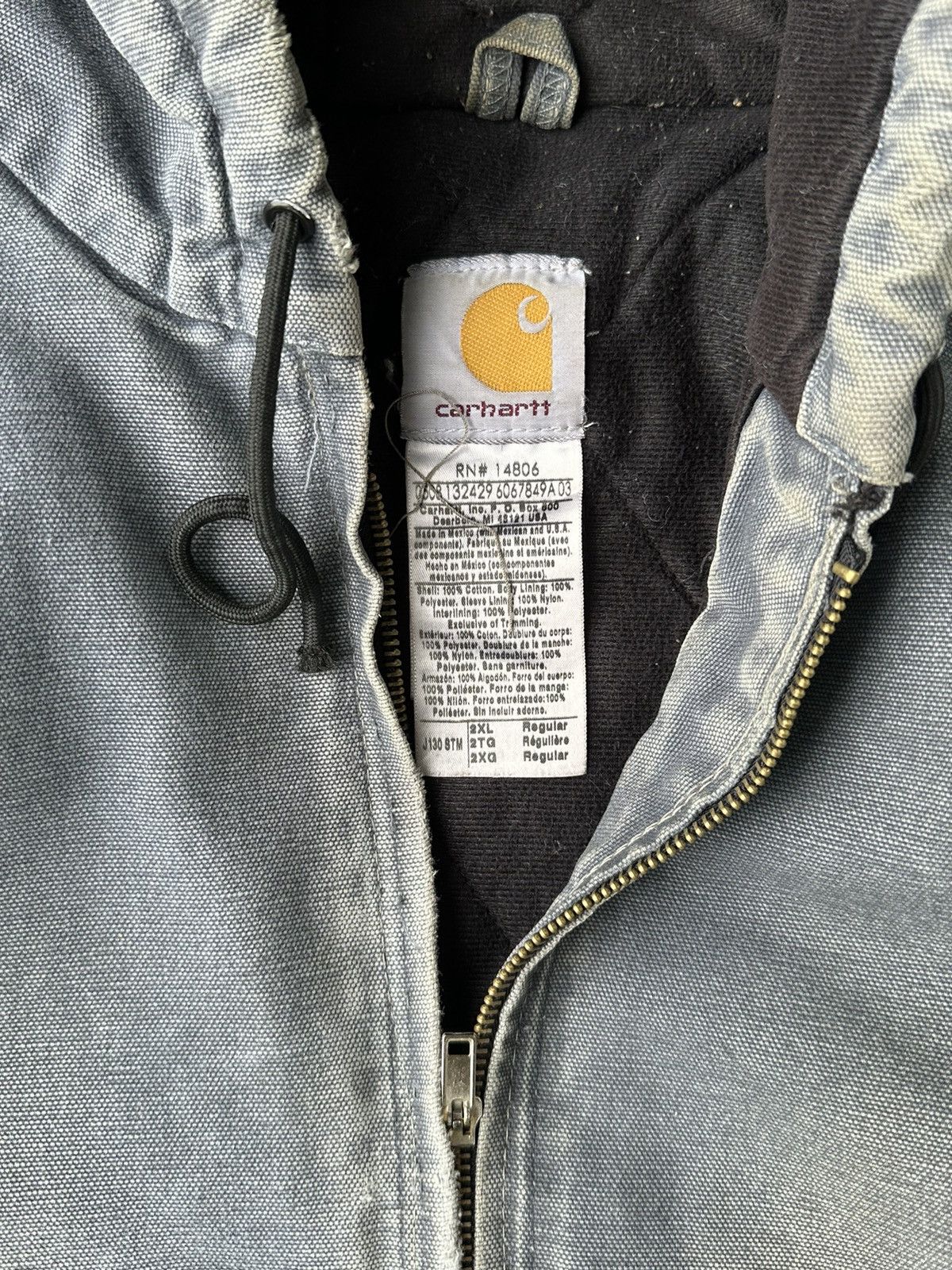 Carhartt Crazy Vintage Faded Carhartt Hooded Jacket J130 Blue/Grey Size US XXL / EU 58 / 5 - 3 Thumbnail