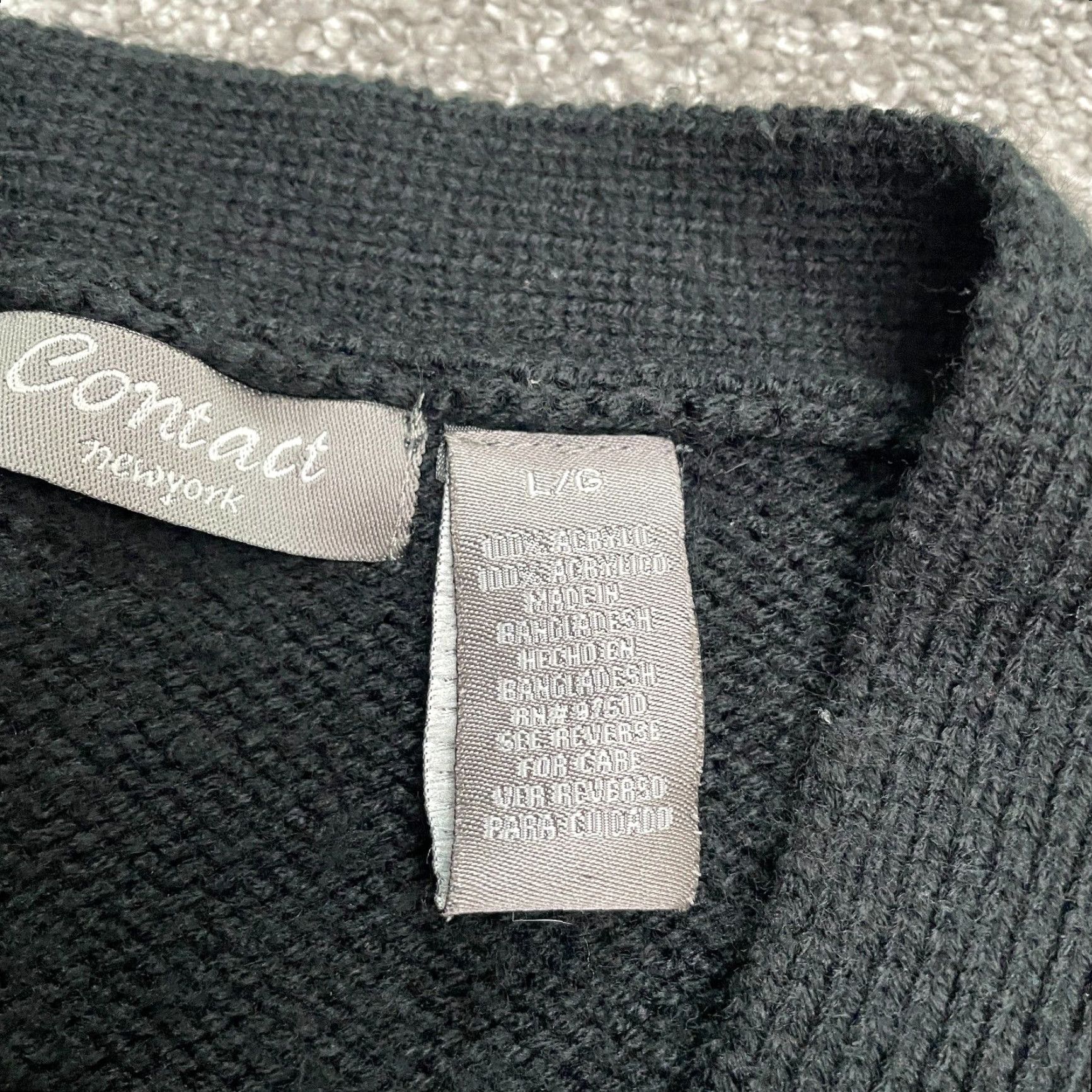 Vintage Contact New York Cardigan Sweater Womens L Black Button Down Acrylic Knit Industry: Vintage No Size L / US 10 / IT 46 - 6 Thumbnail