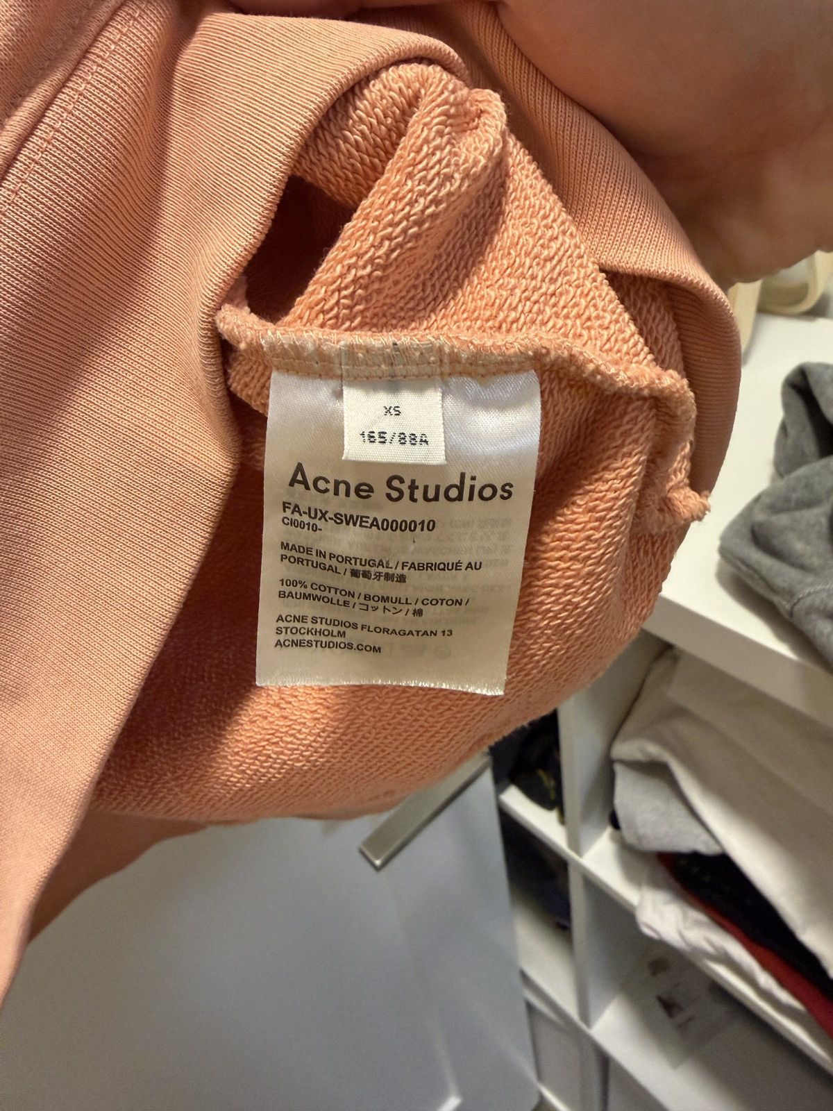 Acne Studios Acne Studios Fairview Face Sweatshirt, Pale Pink, XS Size XS / US 0-2 / IT 36-38 - 5 Thumbnail