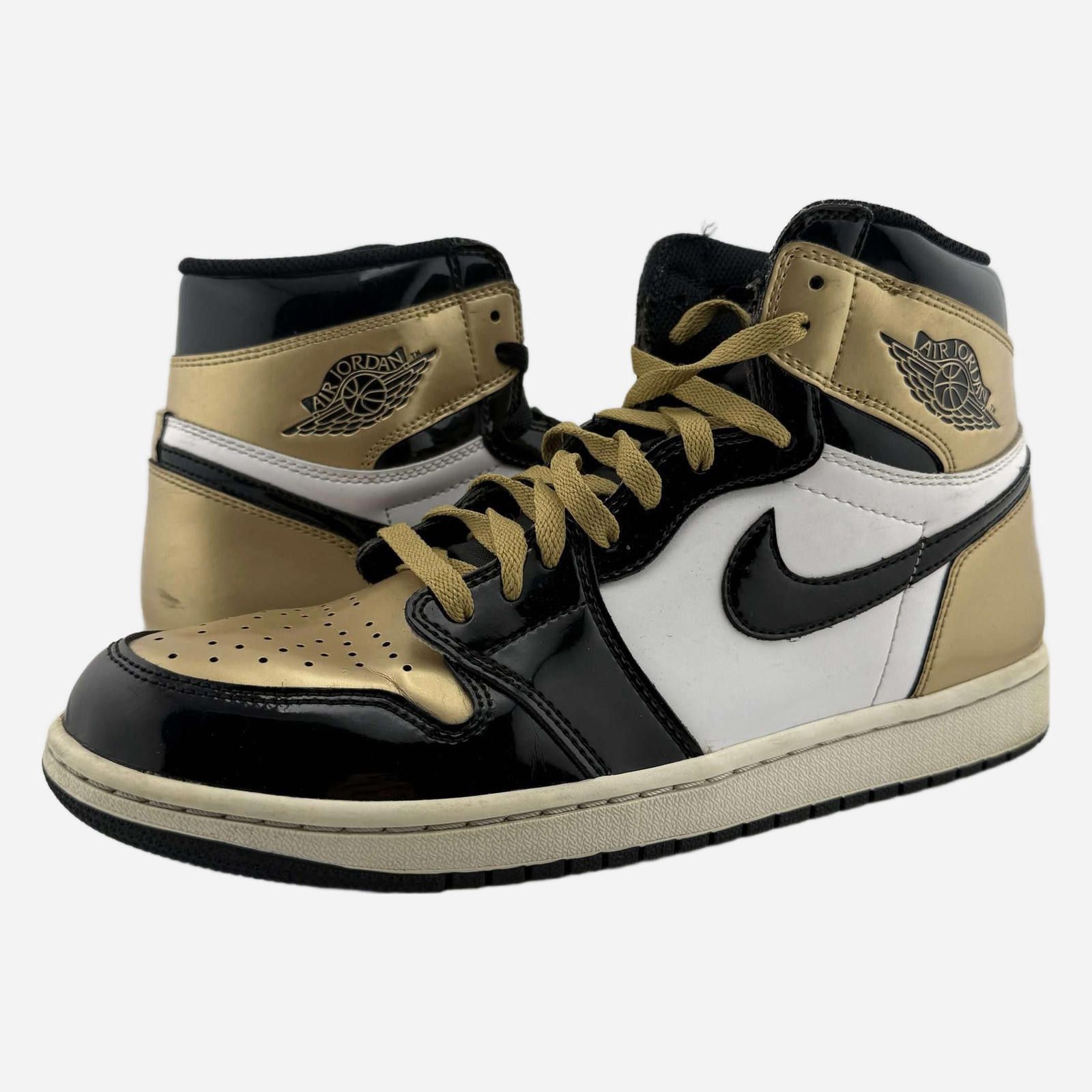 Jordan Brand Jordan 1 High Patent Gold Toe US 10.5 Used No Box 861428-007 Size US 10.5 / EU 43-44 - 1 Thumbnail