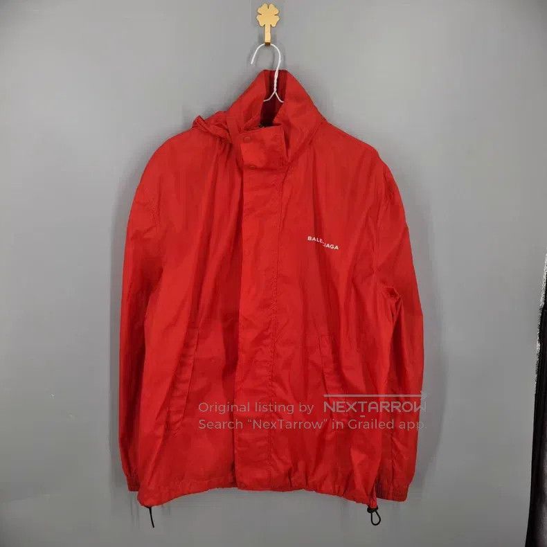 Balenciaga Balenciaga Red Printed Pattern Logo Windbreaker Size US S / EU 44-46 / 1 - 1 Thumbnail
