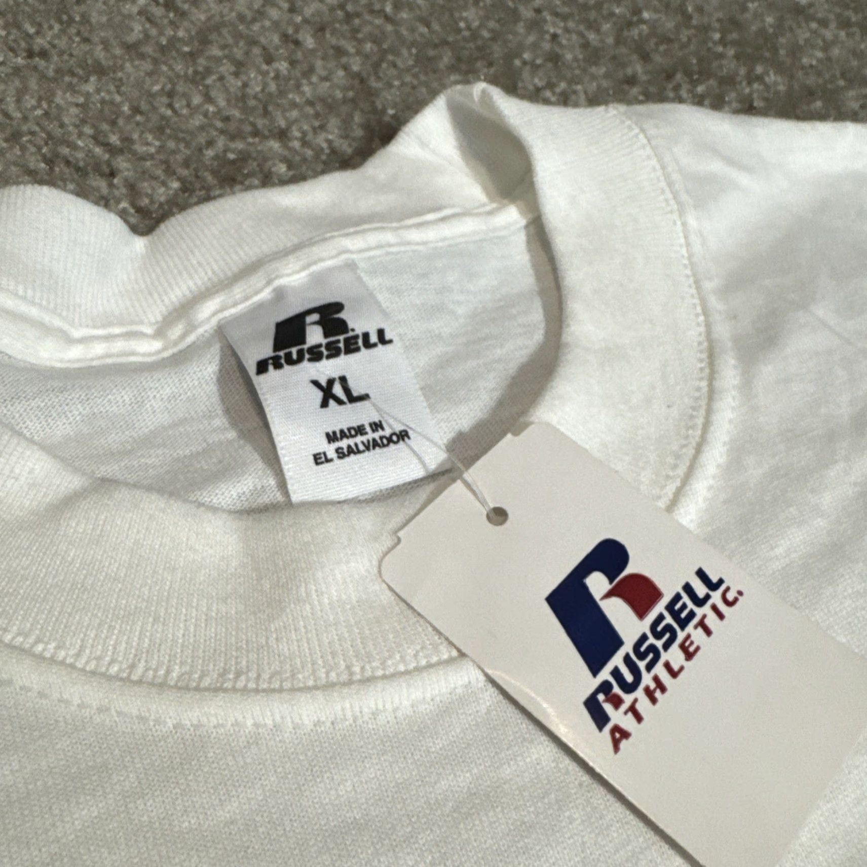 Russell Athletic VINTAGE Russell Athletic T-Shirt Mens XL White New With Tags NOS Promotional Advertising Y2K Size US XL / EU 56 / 4 - 4 Thumbnail