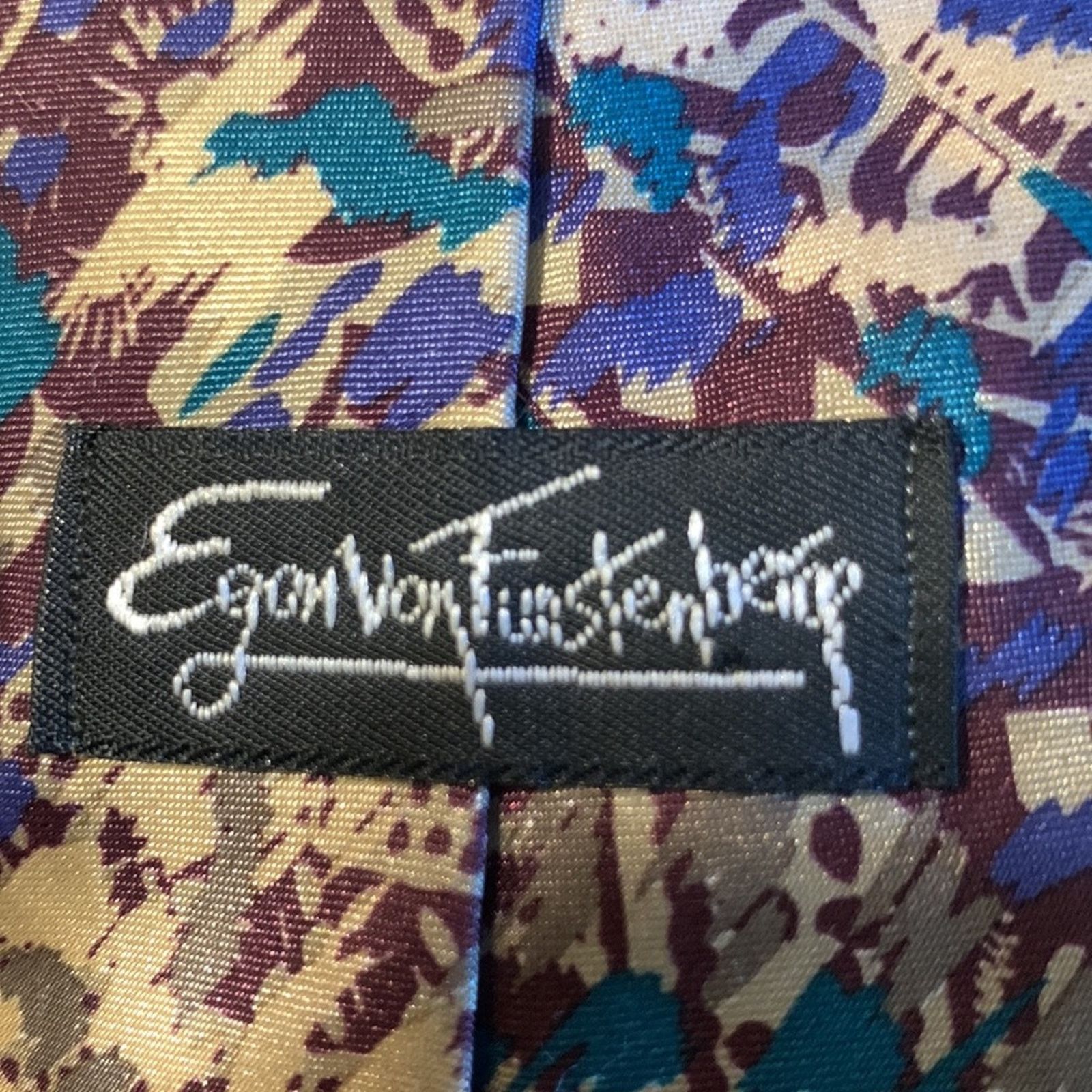 Vintage 80’s Egon von Furstenberg silk blend abstract modernist tie Size ONE SIZE - 7 Thumbnail