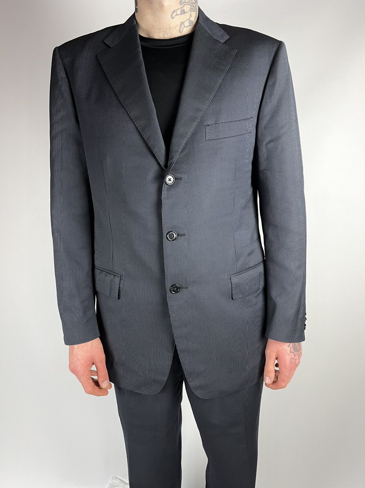 Corneliani 🕴️Corneliani formal classic suit white striped Size 52R - 4 Thumbnail