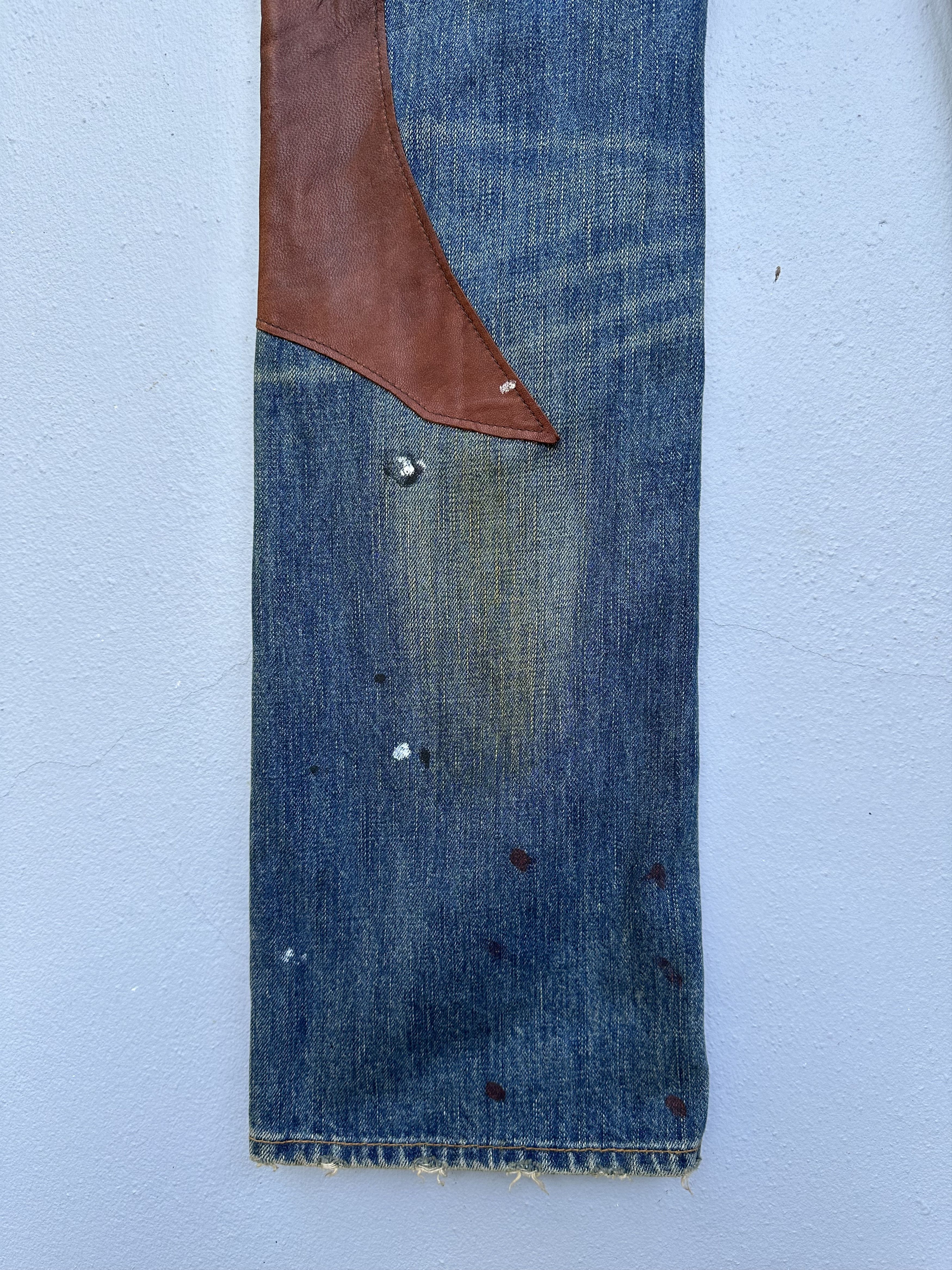 Japanese Brand Vtg Japanese Brand Bonds & Peace Rips Patchwork Denim Jeans Size US 31 - 21 Thumbnail