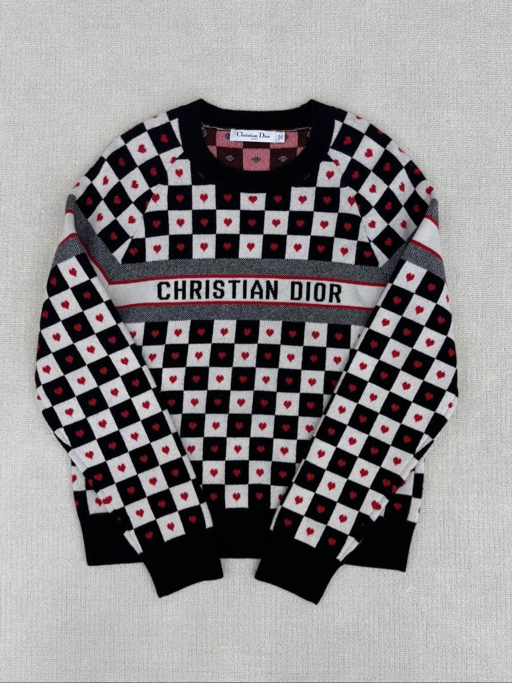 Dior Dior Heart Checkered Sweater Size FR 36 Size XS / US 0-2 / IT 36-38 - 1 Thumbnail