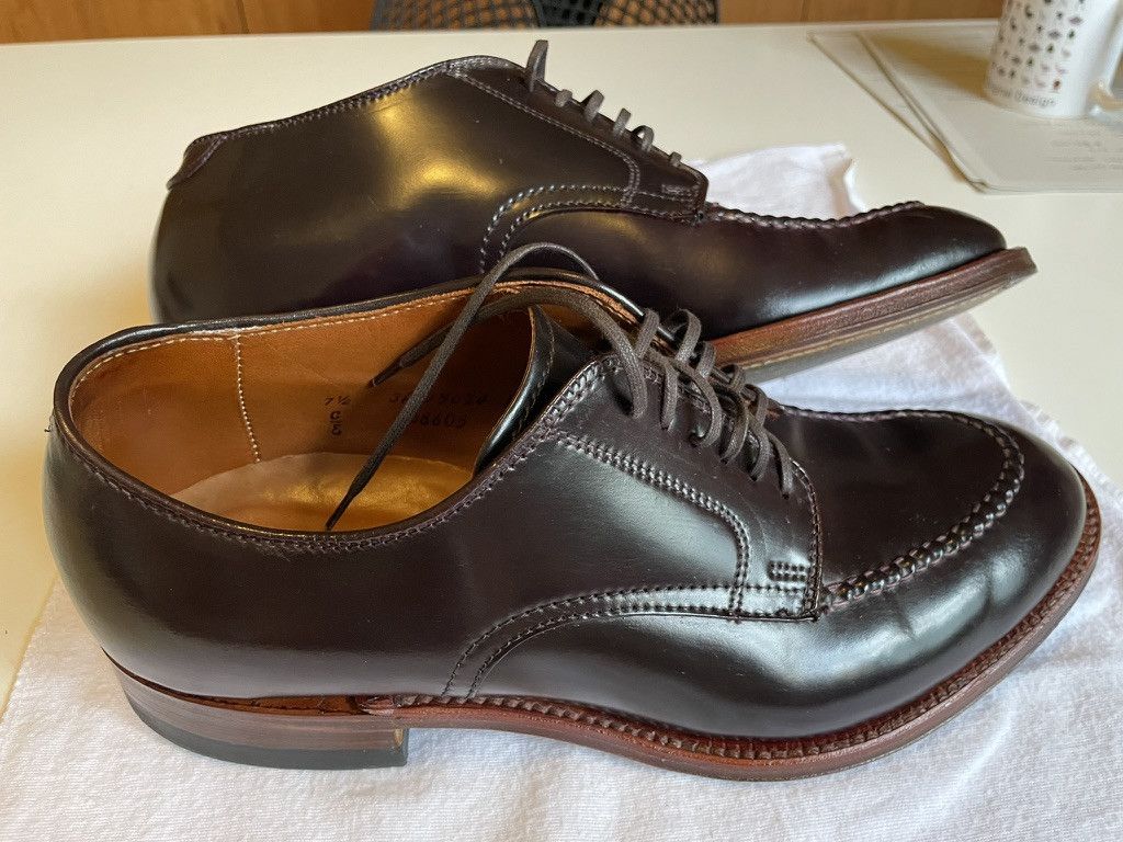 Alden Alden derby, color 8 shell cordovan, modified last, 7.5E Size US 7.5 / EU 40-41 - 3 Thumbnail