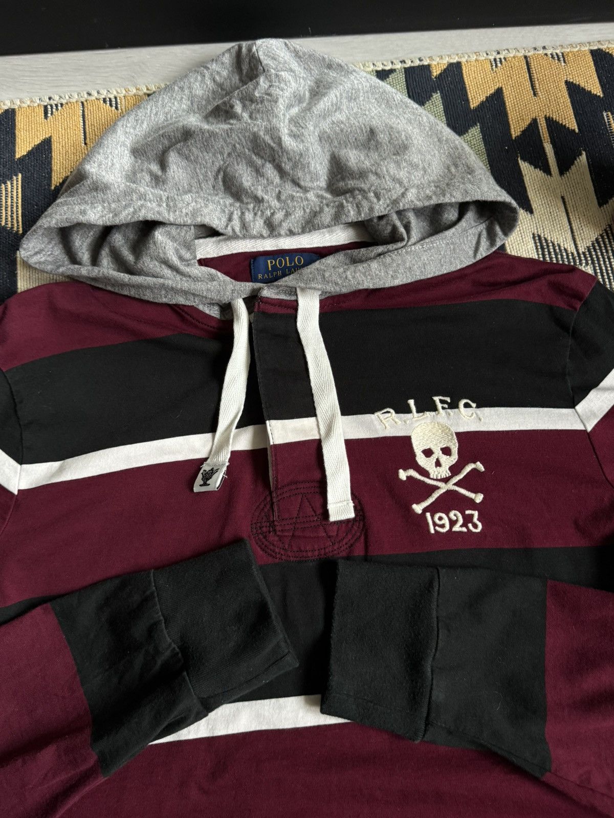 Polo Ralph Lauren Vintage Polo Ralph Lauren Stripped Hooded Skull Longsleve Size US S / EU 44-46 / 1 - 7 Thumbnail