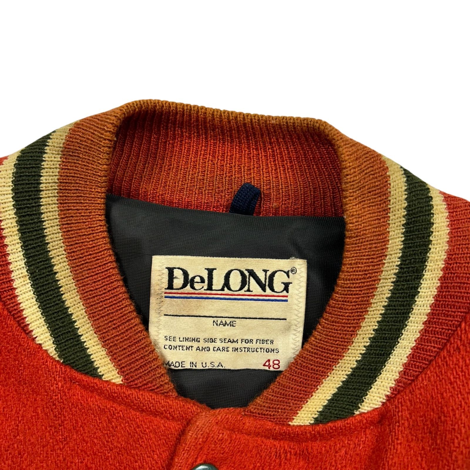 NHL VTG 90s NEW JERSEY DEVILS DELONG VARSITY JACKET LEATHER WOOL Size US XL / EU 56 / 4 - 6 Thumbnail