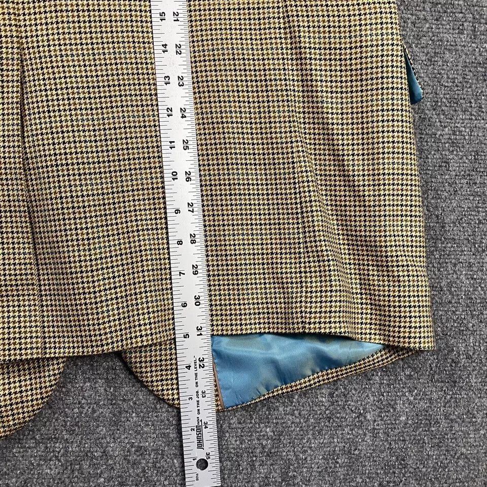 Alan Flusser Alan Flusser Blazer 44L Houndstooth Silk Worsted Wool Mens Size 44L - 4 Thumbnail