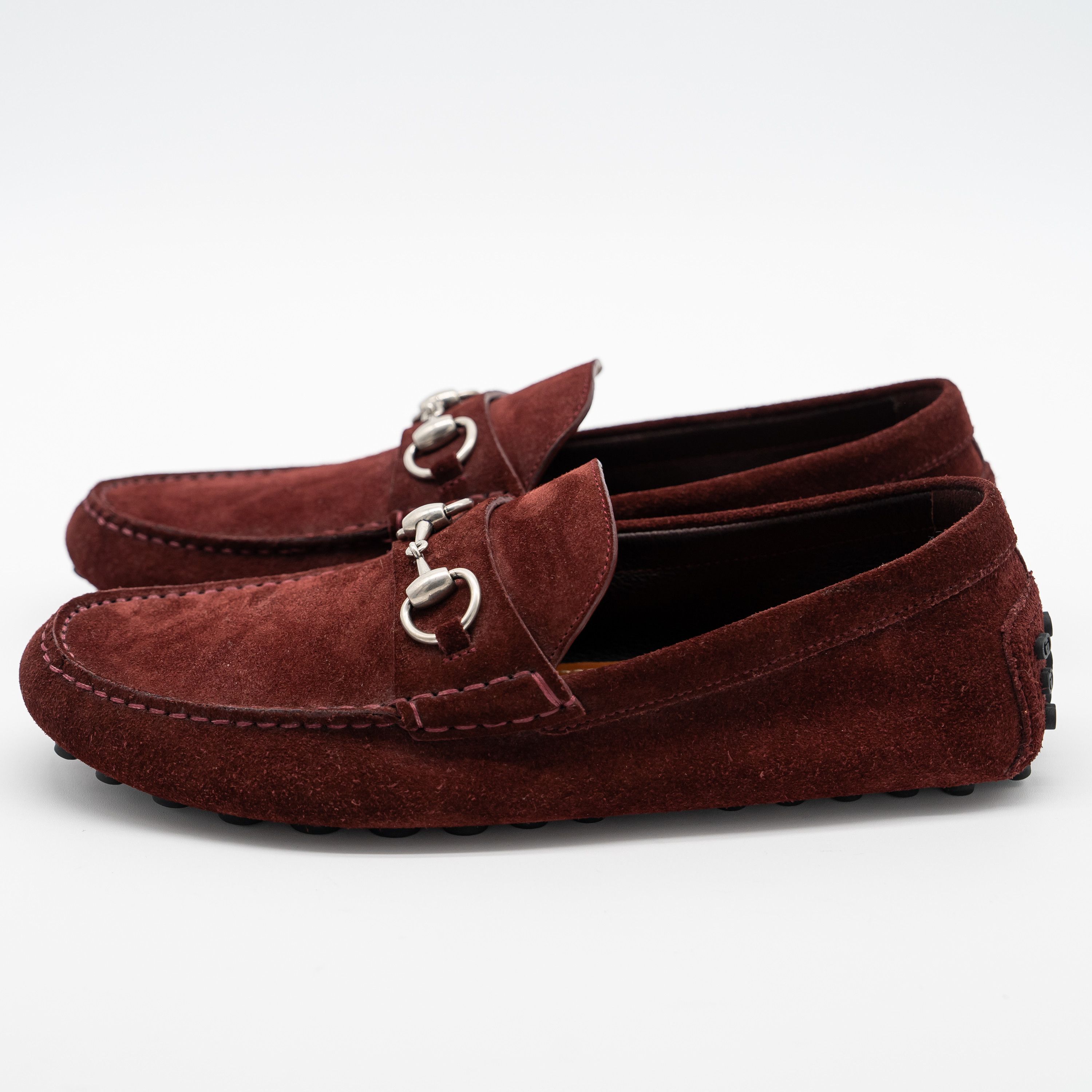Gucci 7G 7.5 US Gucci Burgundy Red Suede Loafers Driver Horsebit Size US 7.5 / EU 40-41 - 4 Thumbnail