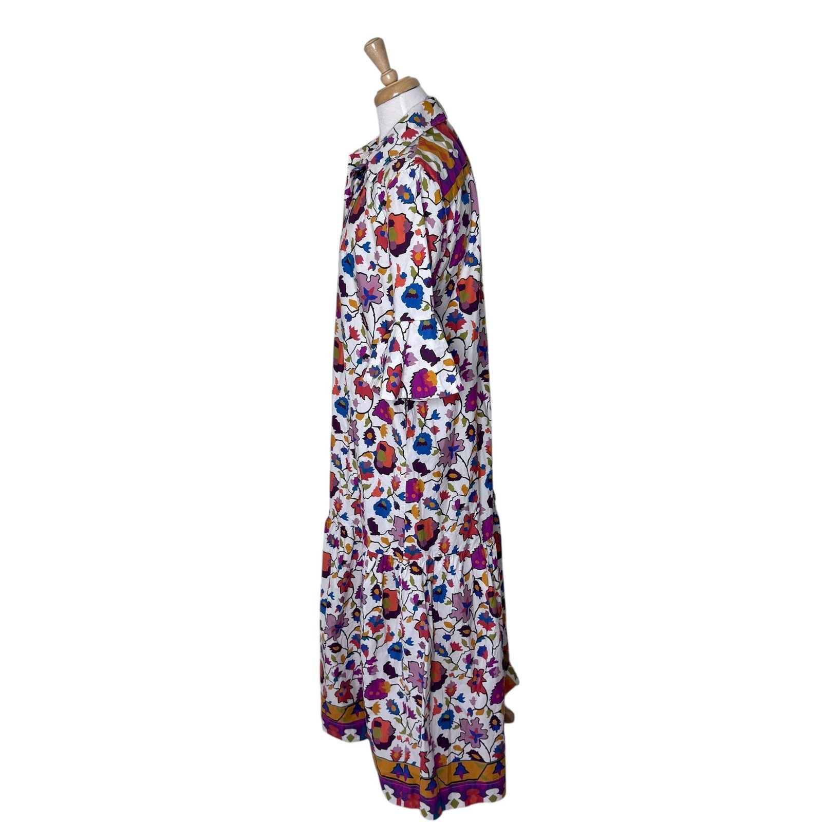 La DoubleJ LA DOUBLE J Artemis Flutter Sleeve Floral Printed Midi Dress Size M / US 6-8 / IT 42-44 - 3 Thumbnail