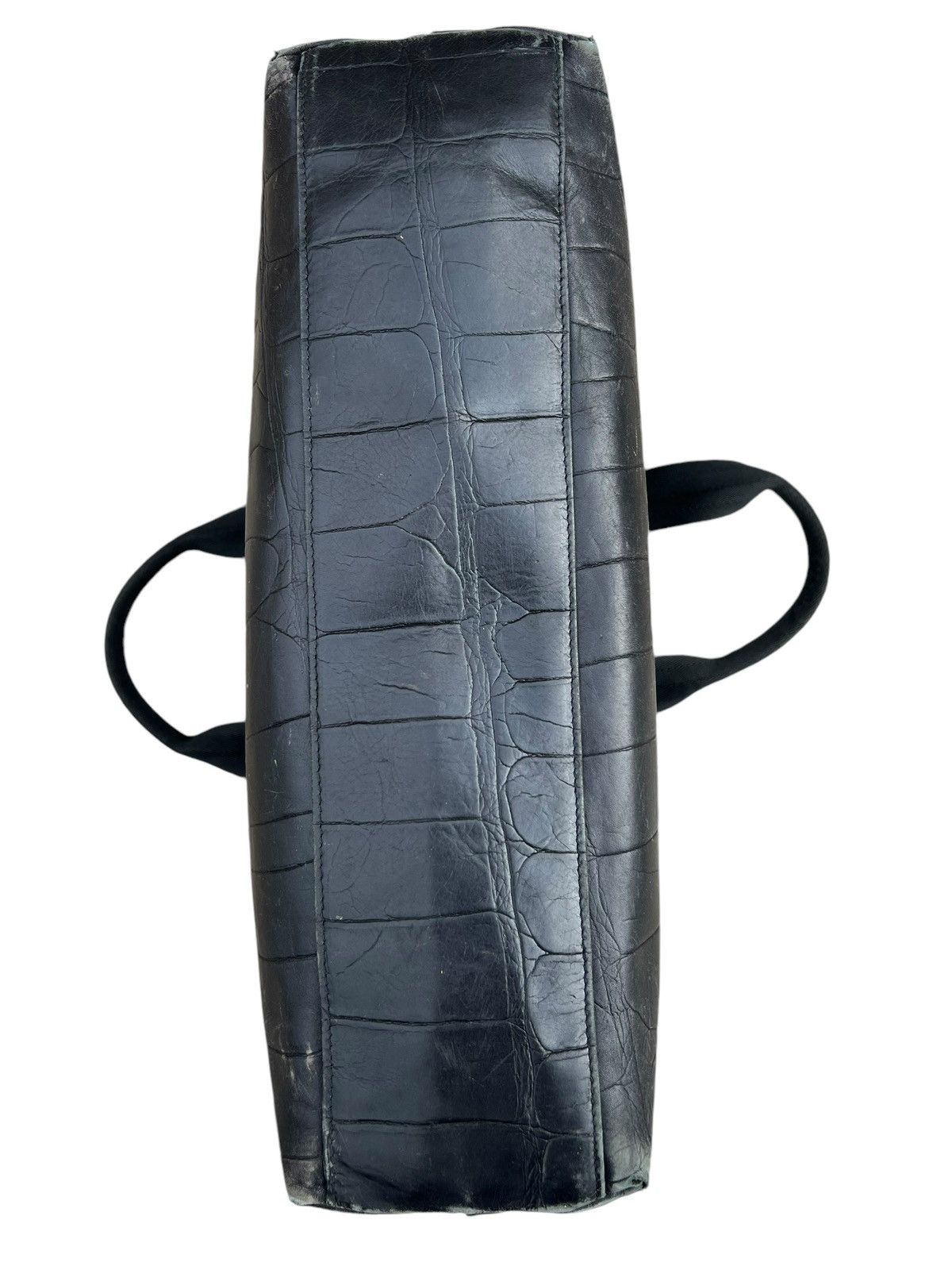 Leather Vintage PLINIO Visona Scratches Patina Croc Leather Tote Bag Size ONE SIZE - 16 Thumbnail