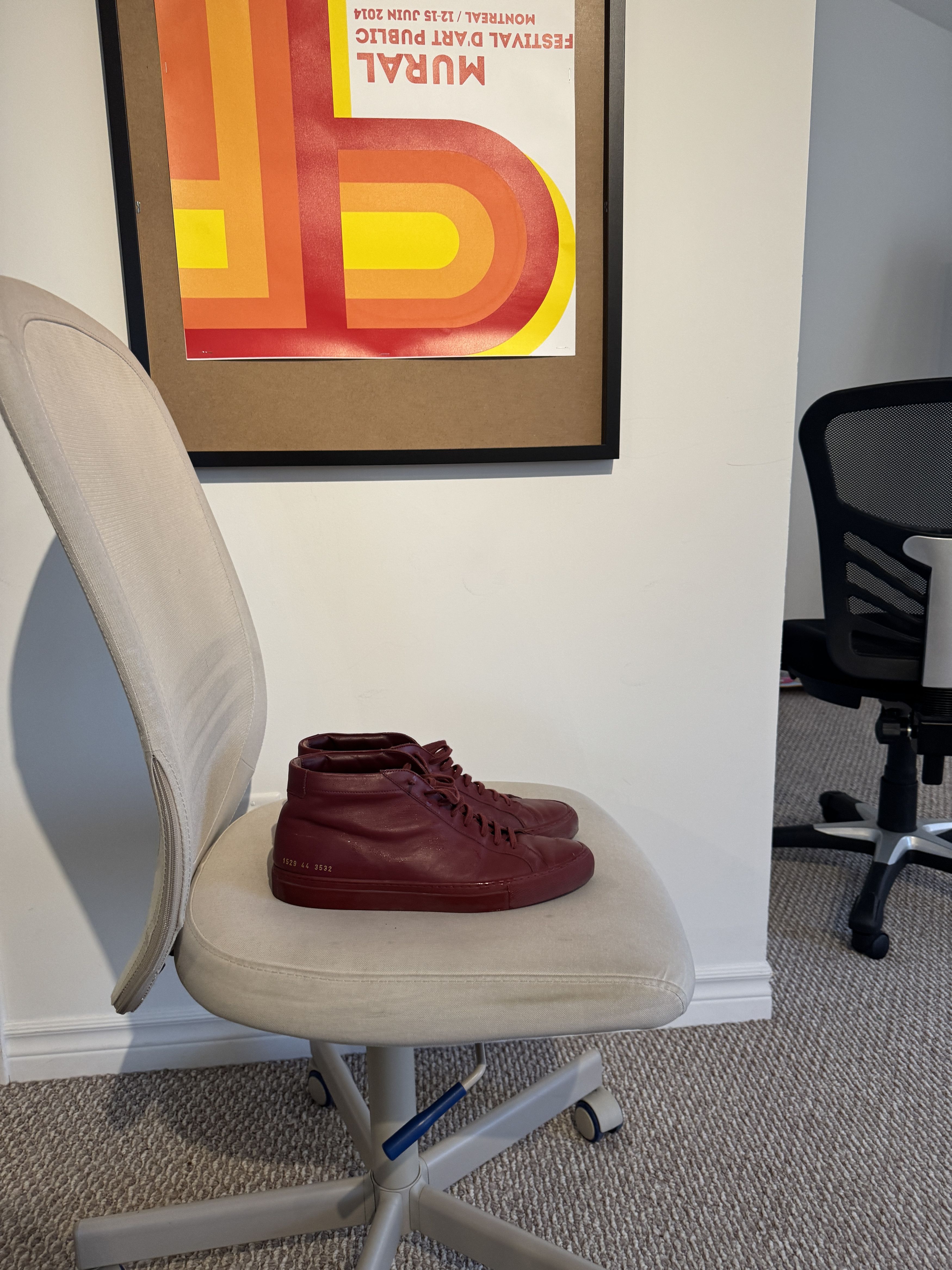 Common Projects Common Projects Achilles Mid Burgundy Leather Size US 11 / EU 44 - 9 Thumbnail