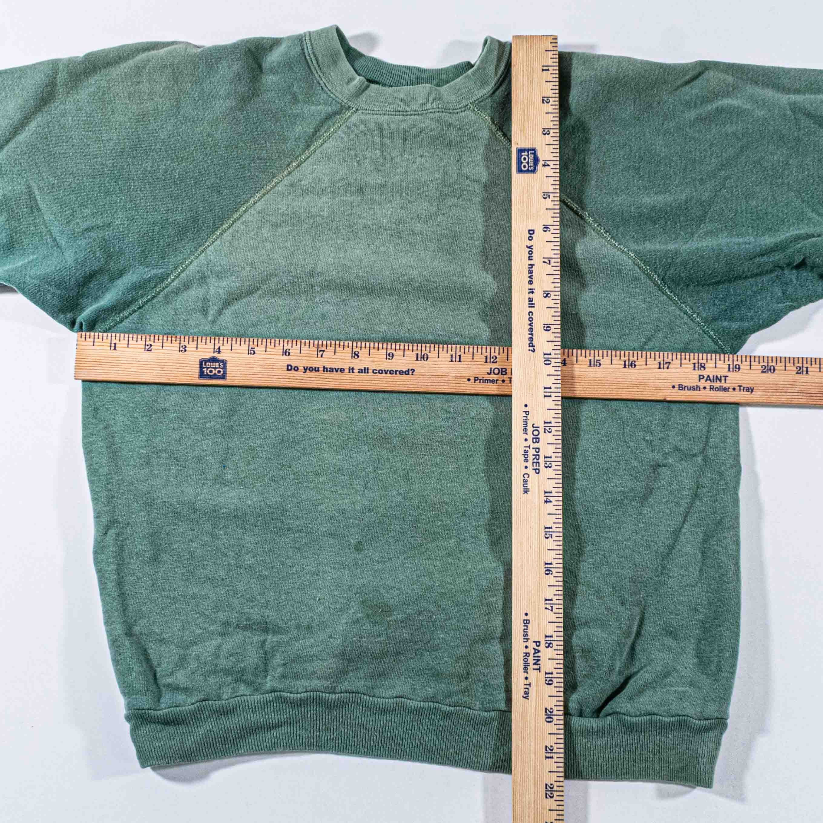 Vintage VTG 70s 80s Raglan Sweatshirt Blank Tonal Green Sun Faded Size US S / EU 44-46 / 1 - 3 Thumbnail