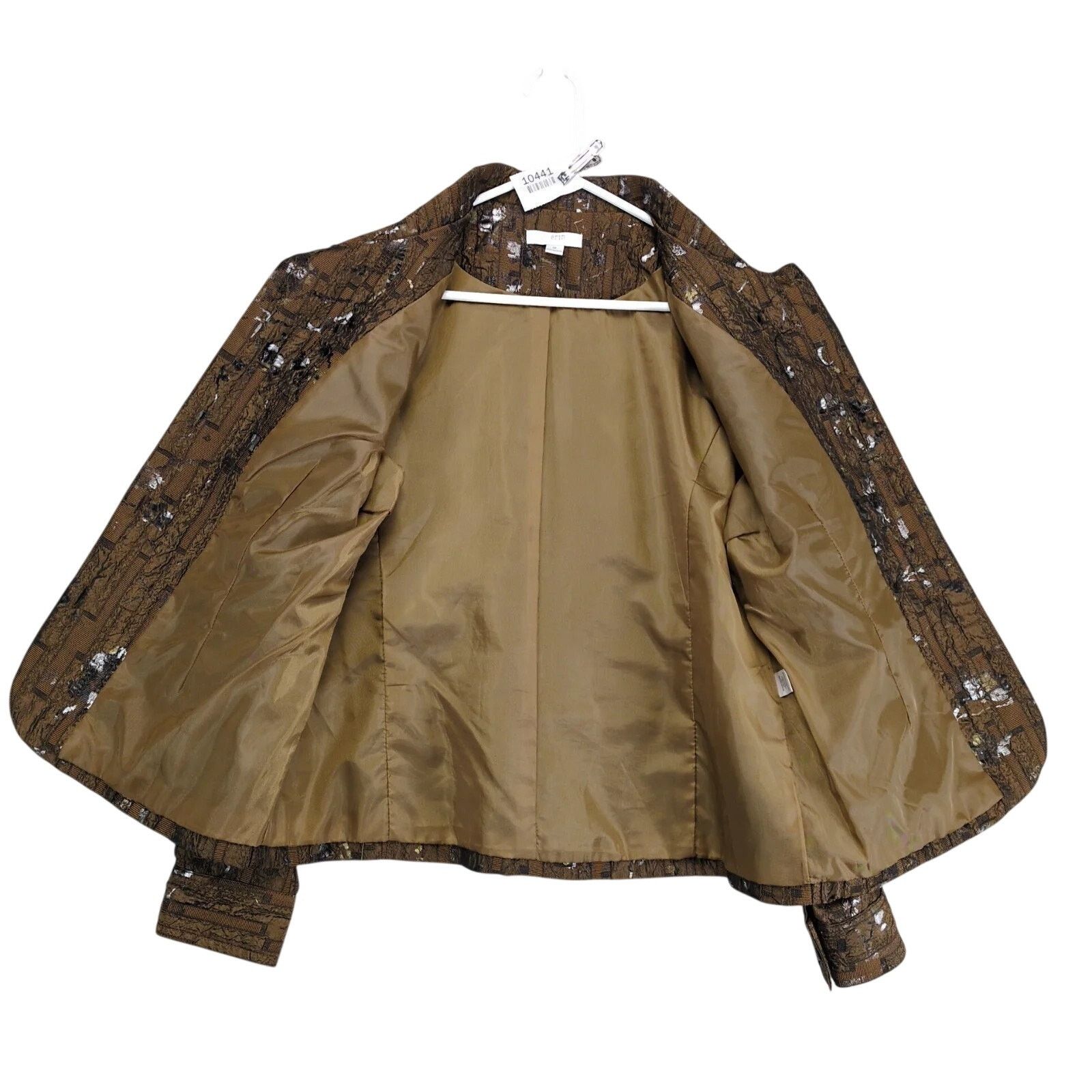 Other Erin Jacket Womens M Brown Textured Metallic Button Collared Size M / US 6-8 / IT 42-44 - 2 Thumbnail