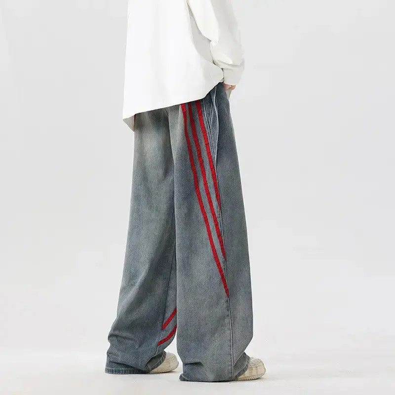 Japanese Brand Loose straight leg wide leg patchwork jeans Size US 30 / EU 46 - 1 Thumbnail