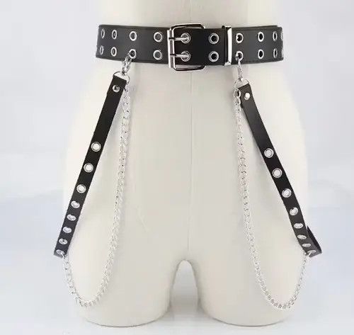 Japanese Brand Punk Gothic Style Double-breasted Buttonhole Belt Size ONE SIZE - 1 Thumbnail