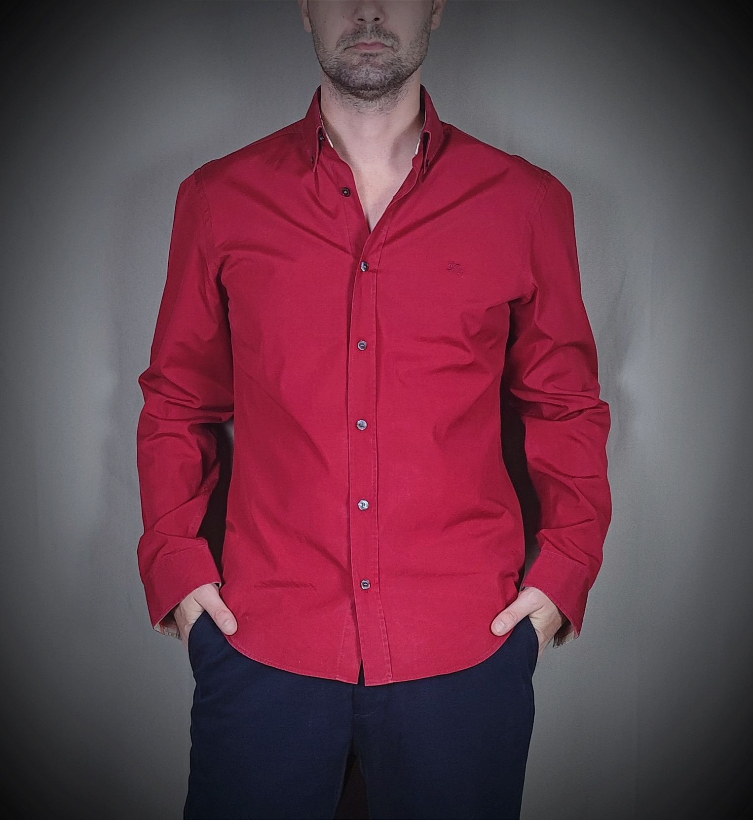 Burberry Rare Burberry shirt size M Bordeaux Size US M / EU 48-50 / 2 - 3 Thumbnail