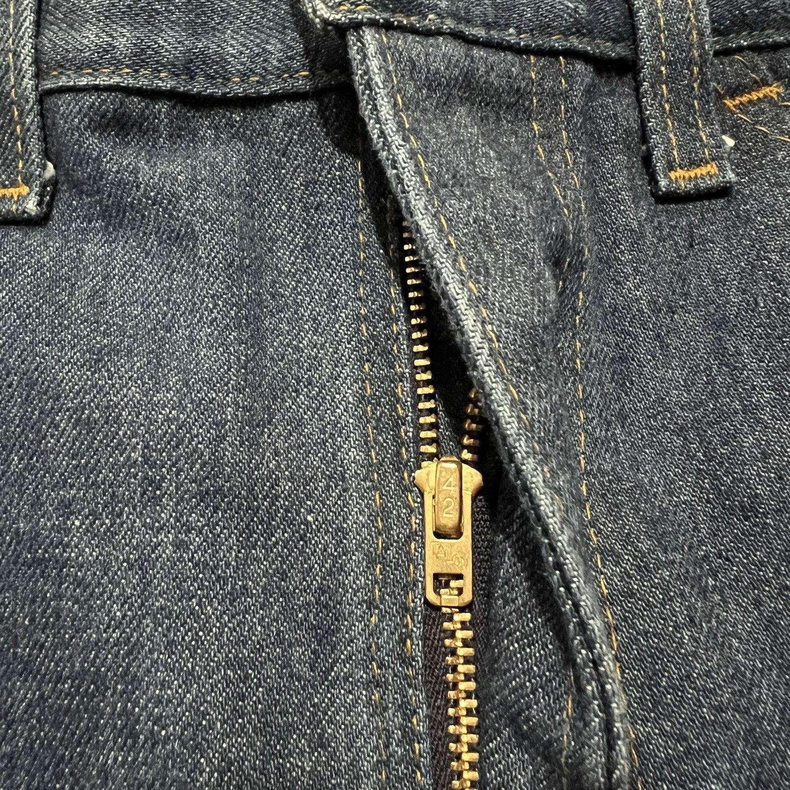 Vintage VTG Hippie Dark Wash Western Boot Cut Flared Denim Jeans 30" Size 29" - 6 Thumbnail