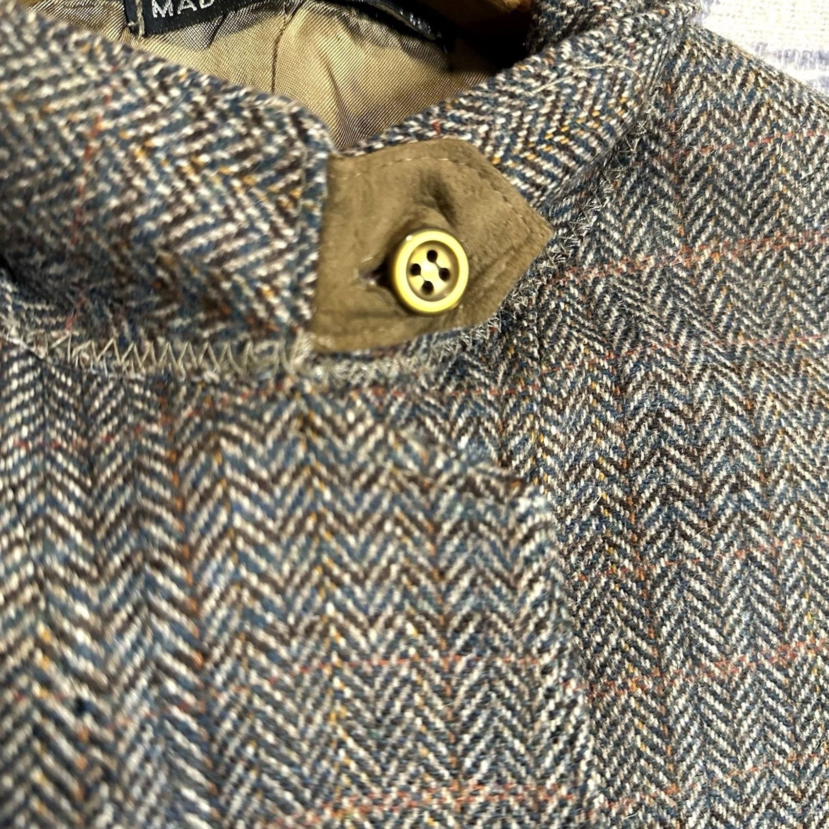 Orvis VINTAGE Orvis SportCoat Herringbone Wool Brown Mens S/M England 80s 70s Preppy Vintage Overcoat Size US S / EU 44-46 / 1 - 6 Thumbnail