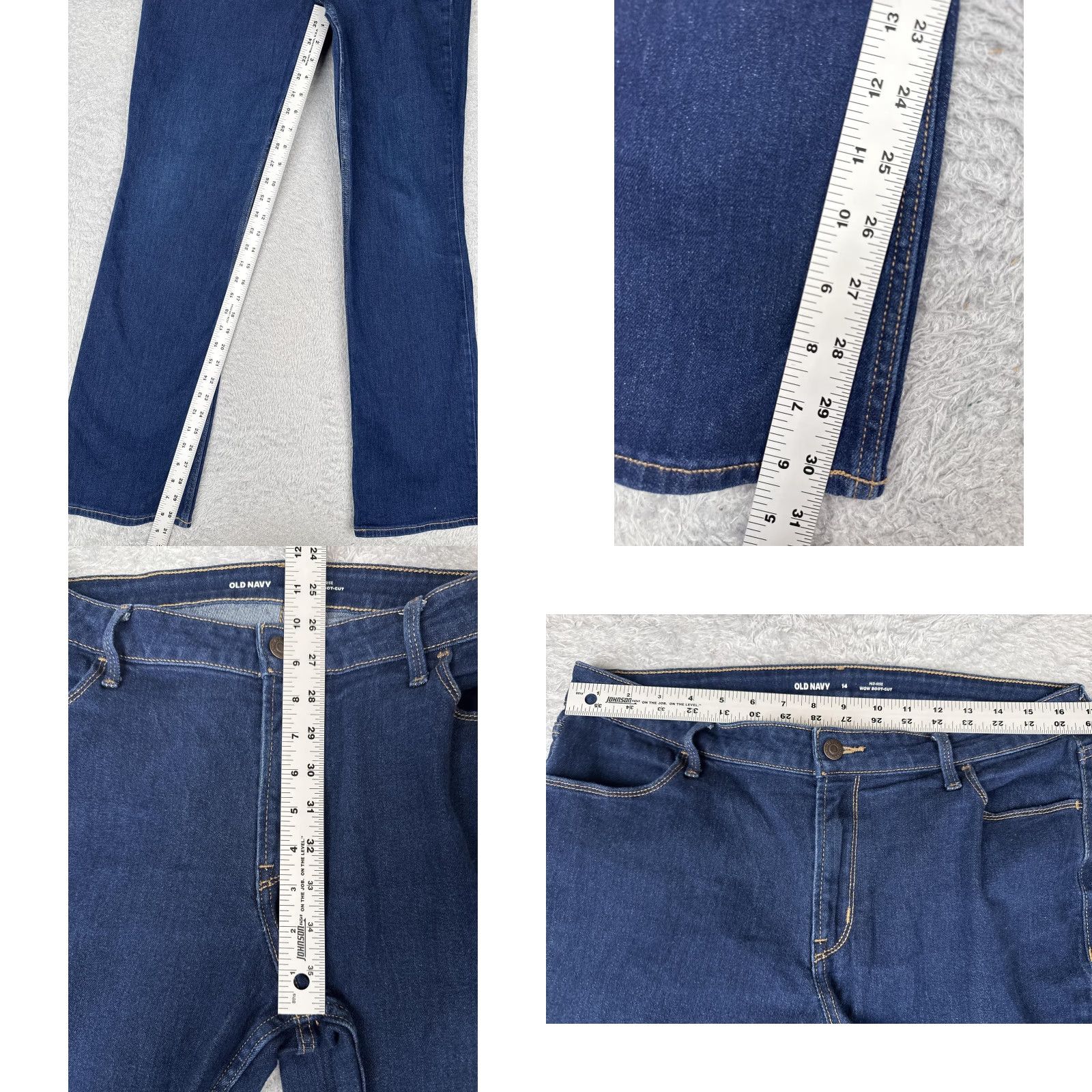 Old Navy Jeans Womens 14 Blue Mid Rise Bootcut Denim Stretch Pants Casual