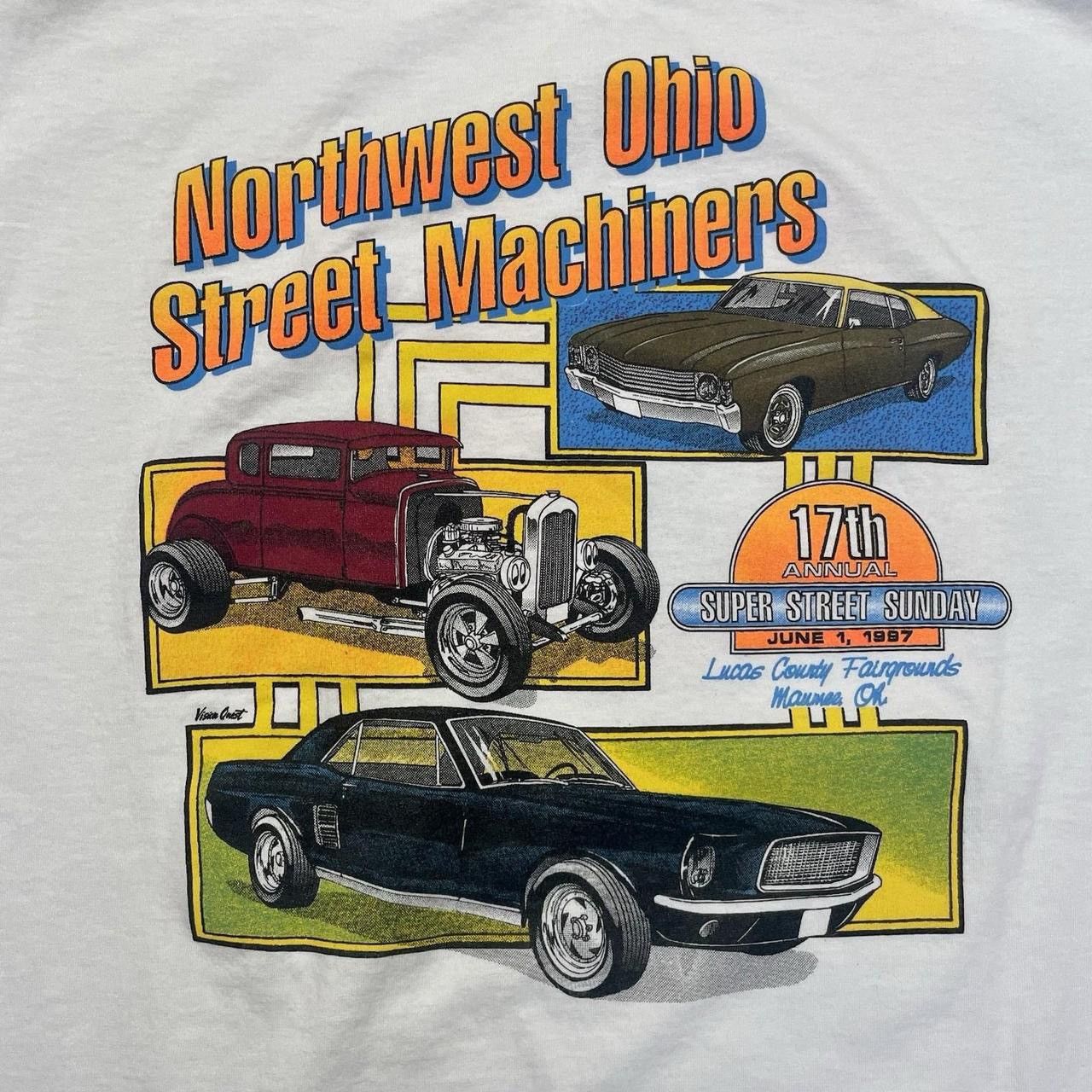 Vintage Vintage 1997 Northwest Ohio Street Machiners Racing T-Shirt Size US XL / EU 56 / 4 - 4 Thumbnail