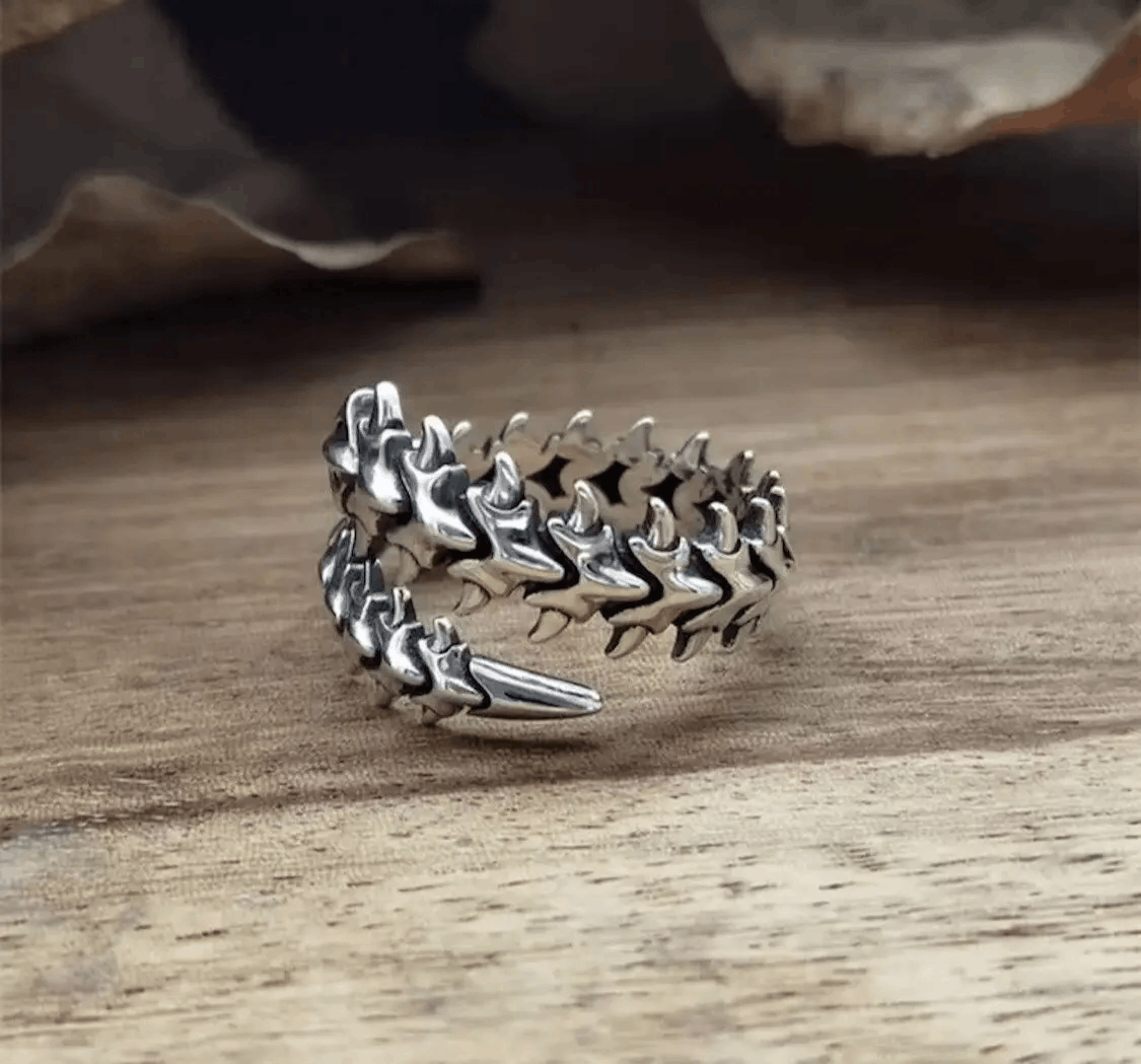Jewelry Spine Bones Skeleton Ring Size ONE SIZE - 2 Thumbnail
