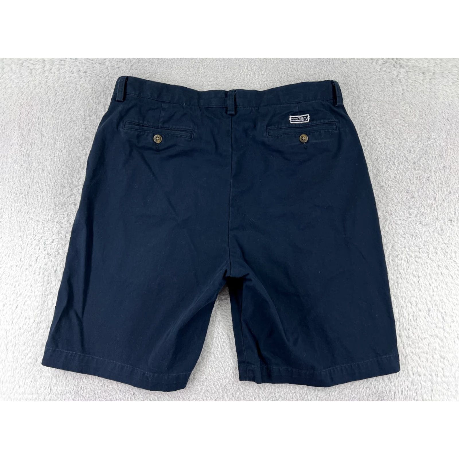 Nautica Nautica Shorts Mens 34 Blue 100% Cotton Twill Chino Zip Fly Casual Skate Surf - Regular Fit, Mid Rise, 10 Inseam, Cotton Canvas, Blue, Men Size US 34 / EU 50 - 2 Thumbnail