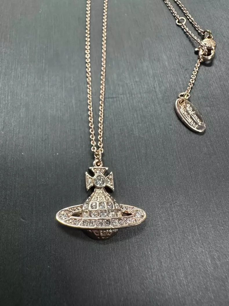 Vivienne Westwood Vivienne Westwood Rose Gold Saturn Necklace - dmc Size ONE SIZE - 1 Thumbnail