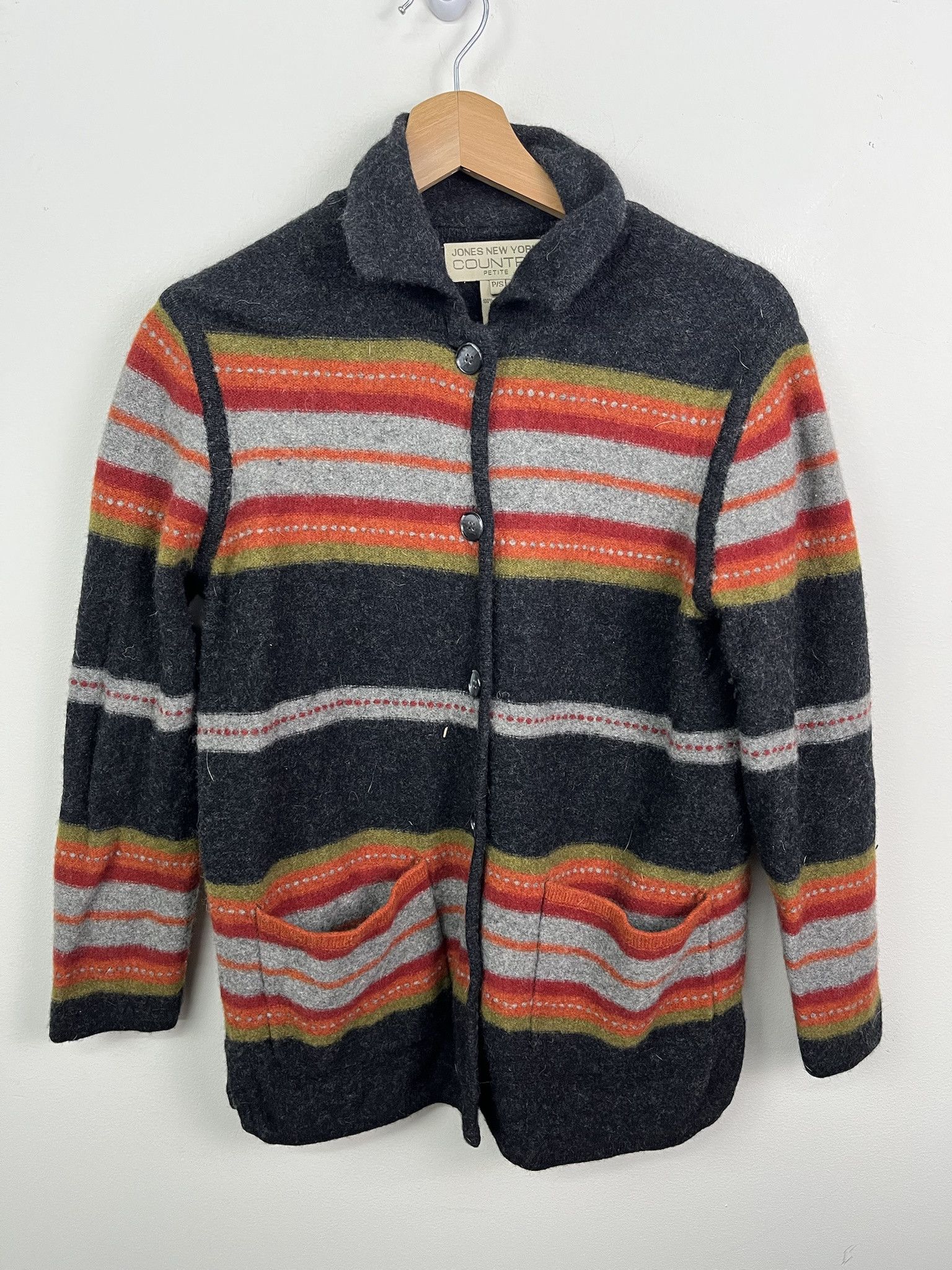 Other Vintage Jones New York Striped Knit Cardigan Size Petite Small Size US S / EU 44-46 / 1 - 1 Thumbnail