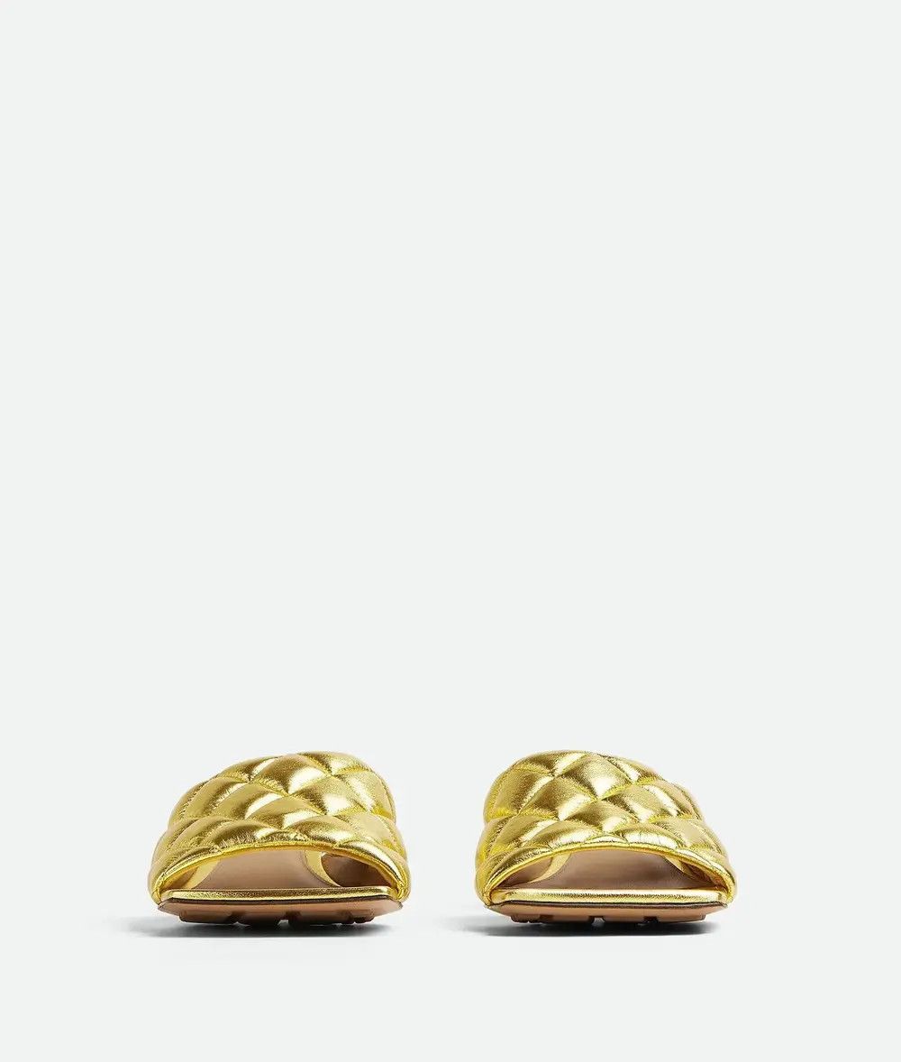 Bottega Veneta o1n1vont1225 Padded Sandal Mules in Gold Size US 6 / IT 36 - 2 Thumbnail