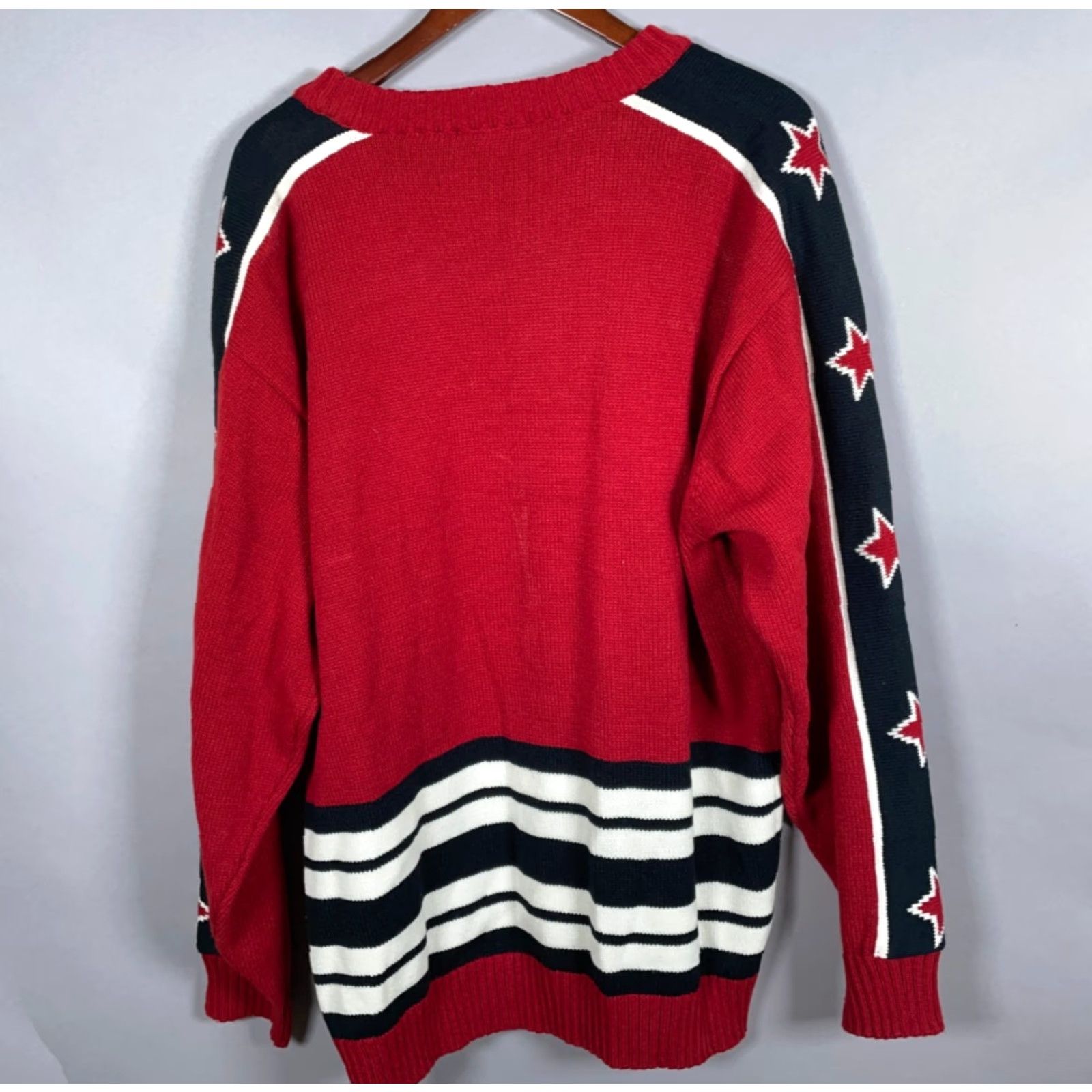 Vintage VINTAGE Diss Brooklyn Sweater Men's Large Heavyweight Embroidered 90s Red Knit Pullover Oversized Casual Fall Winter Size US L / EU 52-54 / 3 - 2 Thumbnail