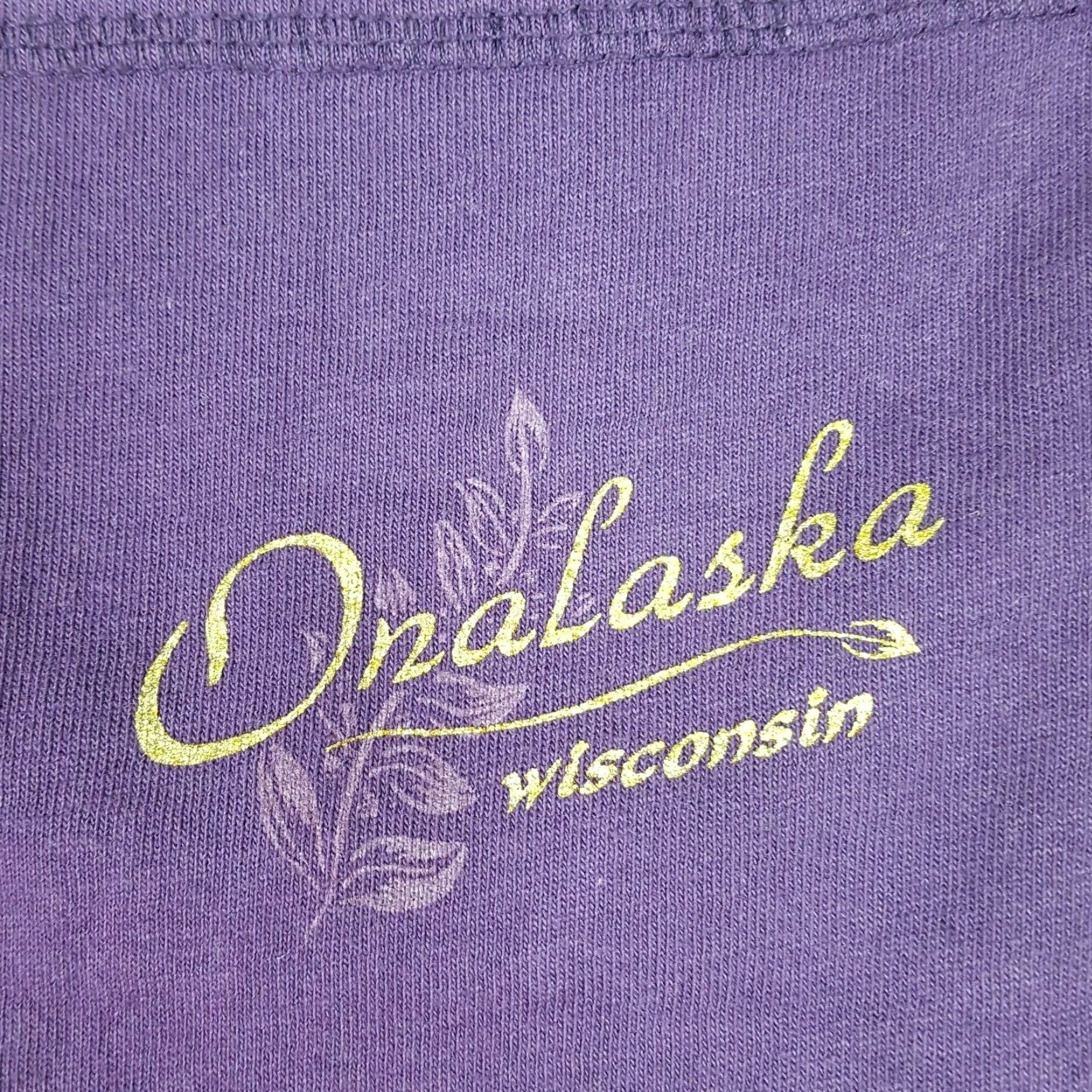 Vintage VTG Onalaska Wisconsin Plum Purple Men's Size Large USA Made Retro Y2K T Shirt Size US L / EU 52-54 / 3 - 5 Thumbnail