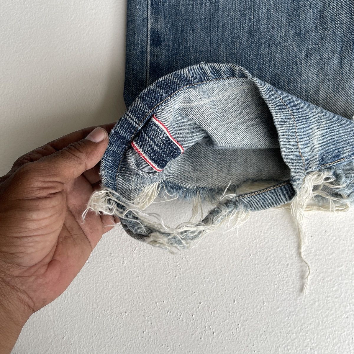 Edwin Thrashed Edwin 505SX Selvedge Crazy Ripped Distressed Denim Size US 30 / EU 46 - 7 Thumbnail
