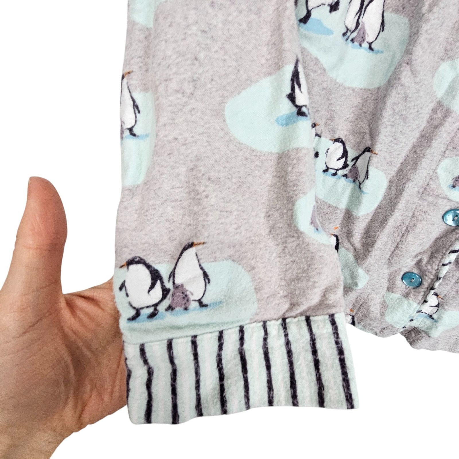 DrunknMunky Munki Munki Womens Flannel Pajama 2pc Set Penguins S Sleep Size ONE SIZE - 4 Thumbnail