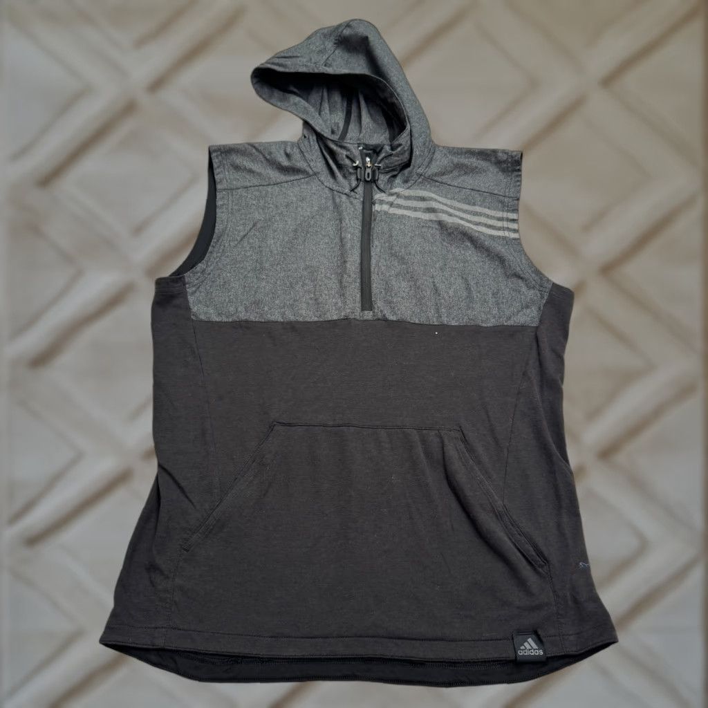 Adidas Adidas Climalite Jacket Vest 1/2 Zip Medium Gray Black RARE Mens Size US M / EU 48-50 / 2 - 1 Thumbnail
