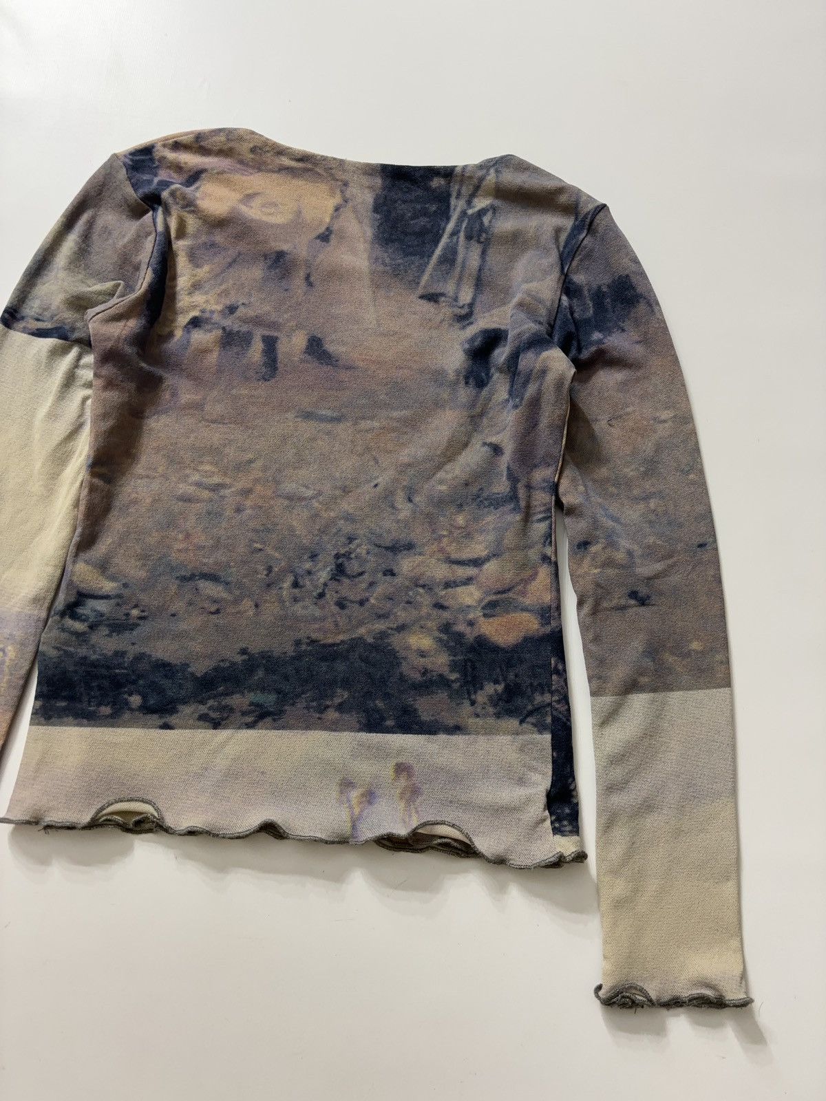 Vintage PRINTED RARE VINTAGE ETHNO LONG SLEEVE MESH TOP Size S / US 4 / IT 40 - 10 Thumbnail