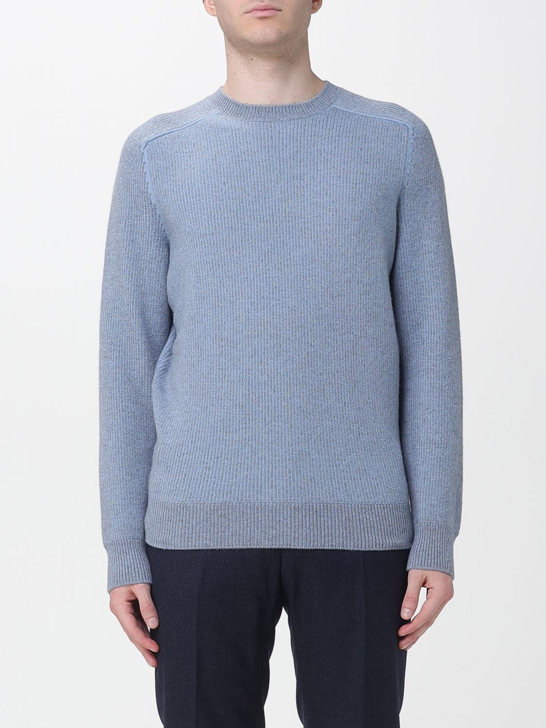 Ermenegildo Zegna Zegna Sweater Men Gnawed Blue Size US M / EU 48-50 / 2 - 1 Thumbnail