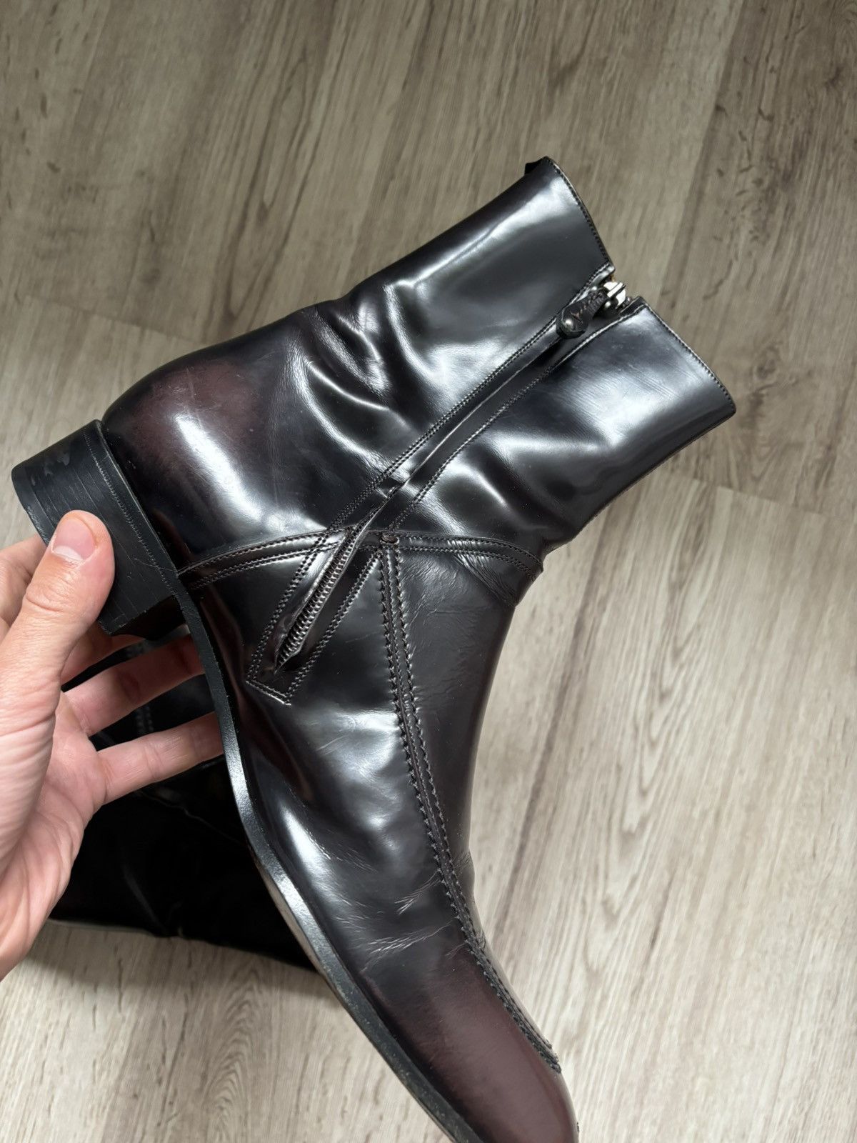 Bally Bally Albers Leather Ankle Boots Side Zip Black Bordeaux Size US 9.5 / EU 42-43 - 7 Thumbnail