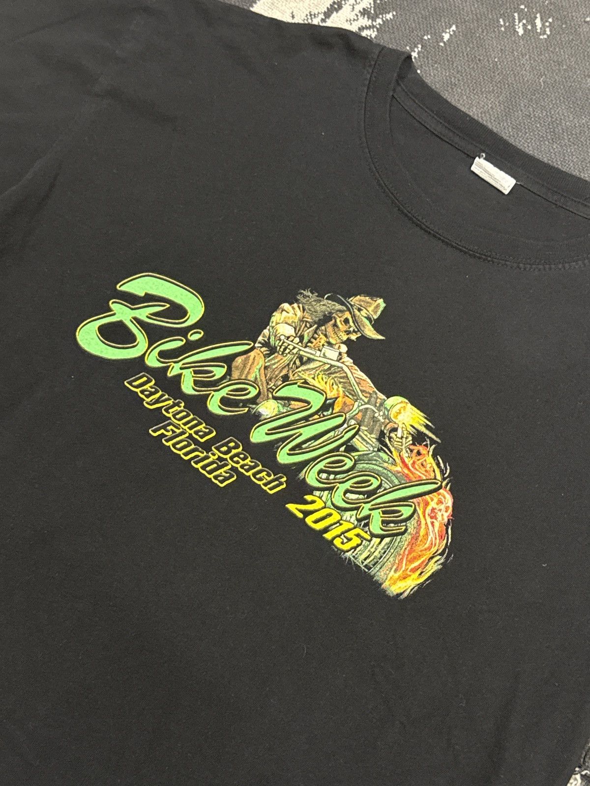 Vintage Bike Wek Daytona Beach 2015 Halloween Skull Vintage T-Shirt Size US L / EU 52-54 / 3 - 3 Thumbnail