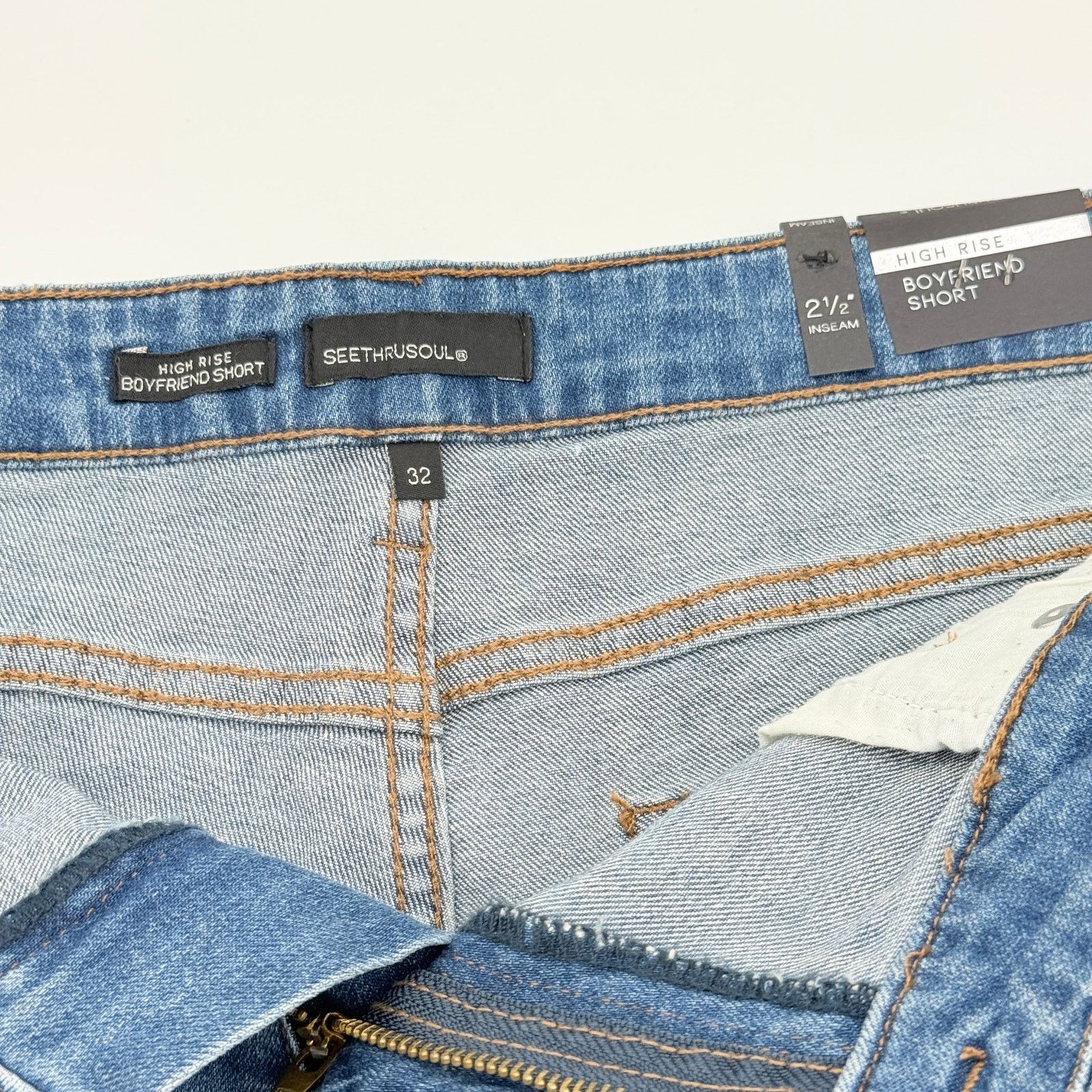 Other SeeThruSoulHigh Rise Boyfriend Shorts - Size 32 Size 31" - 8 Thumbnail
